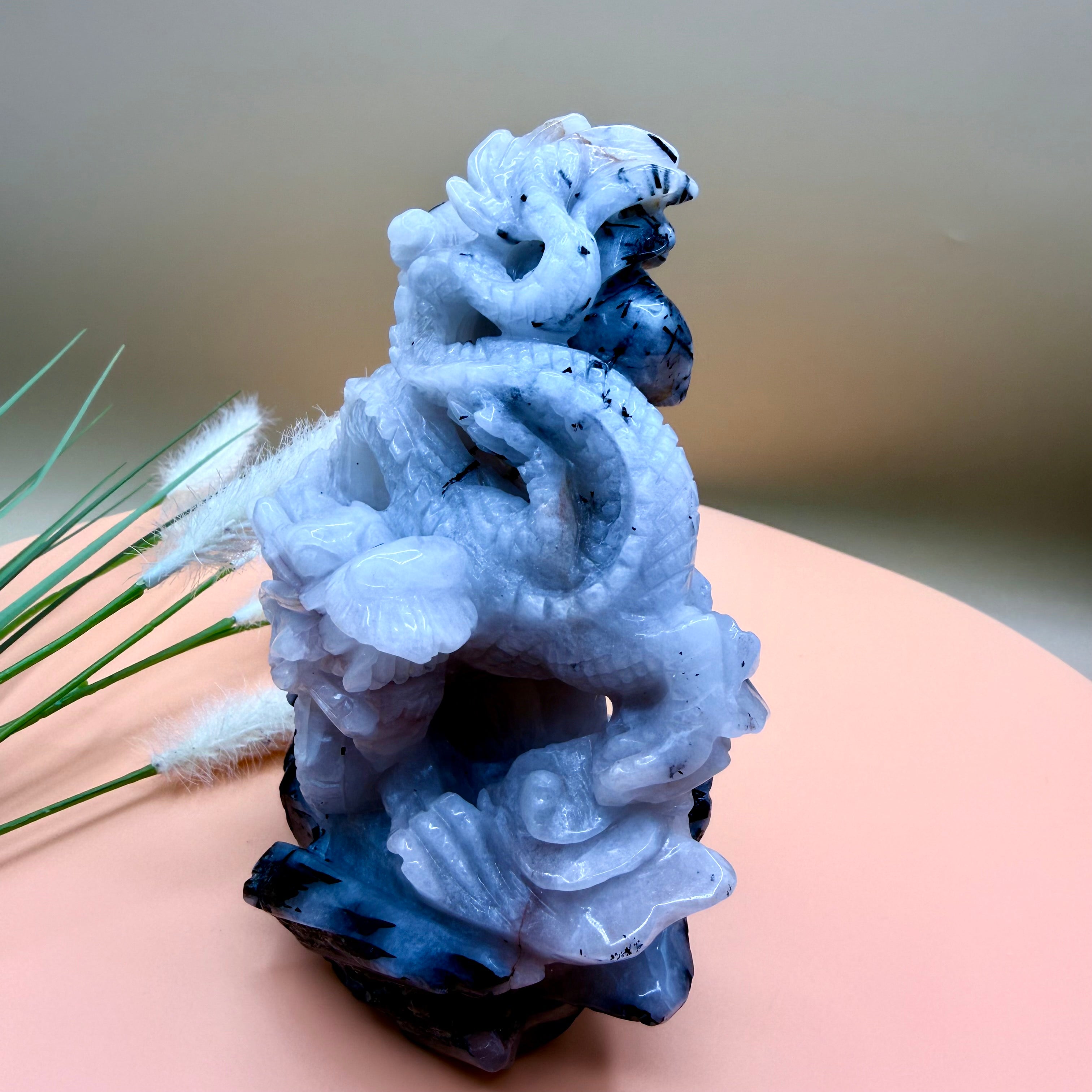 Chinese Long Dragon| Quartz & Black Tourmaline | DG999