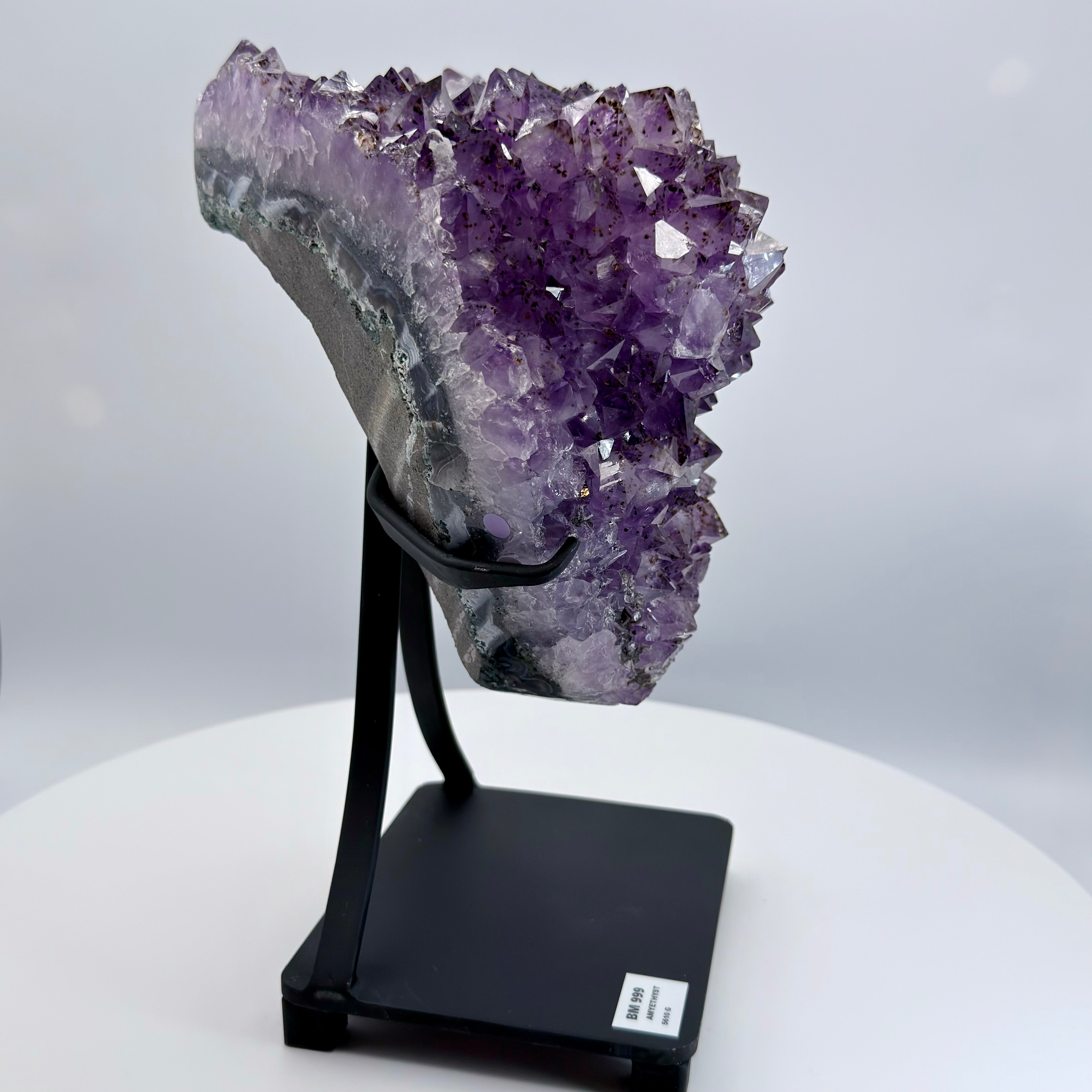 Amethyst Cluster with Gold Rutile Goethite