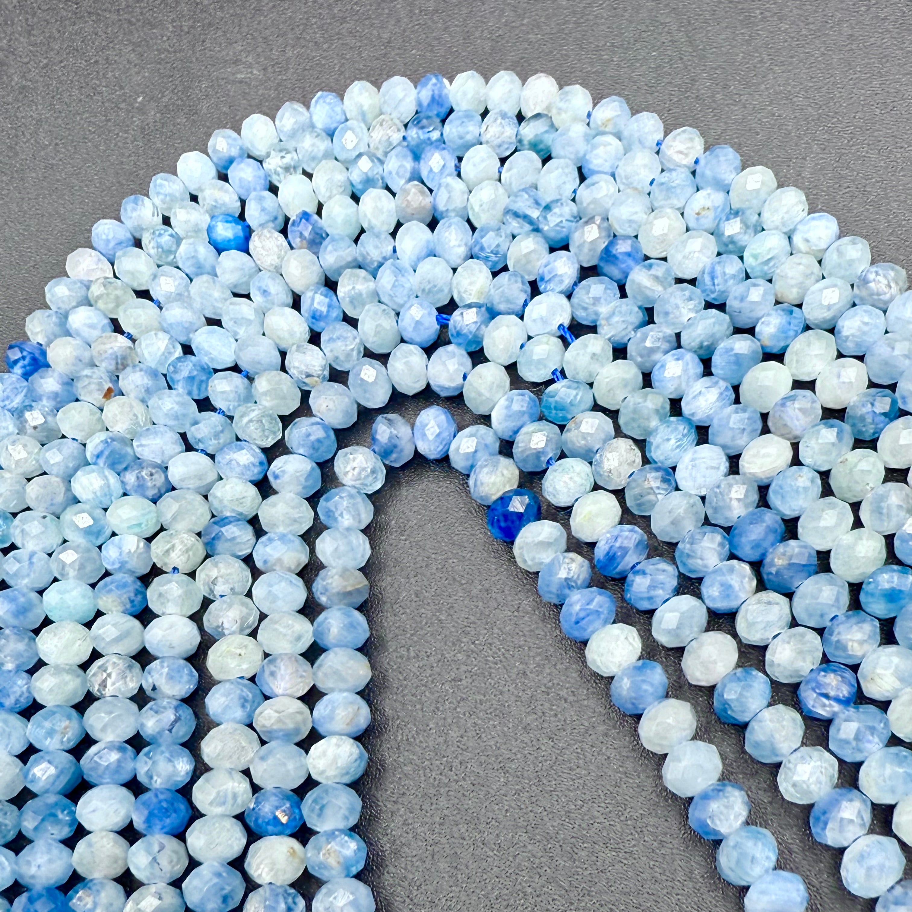 Blue Kyanite Roundelle Faceted 6mm