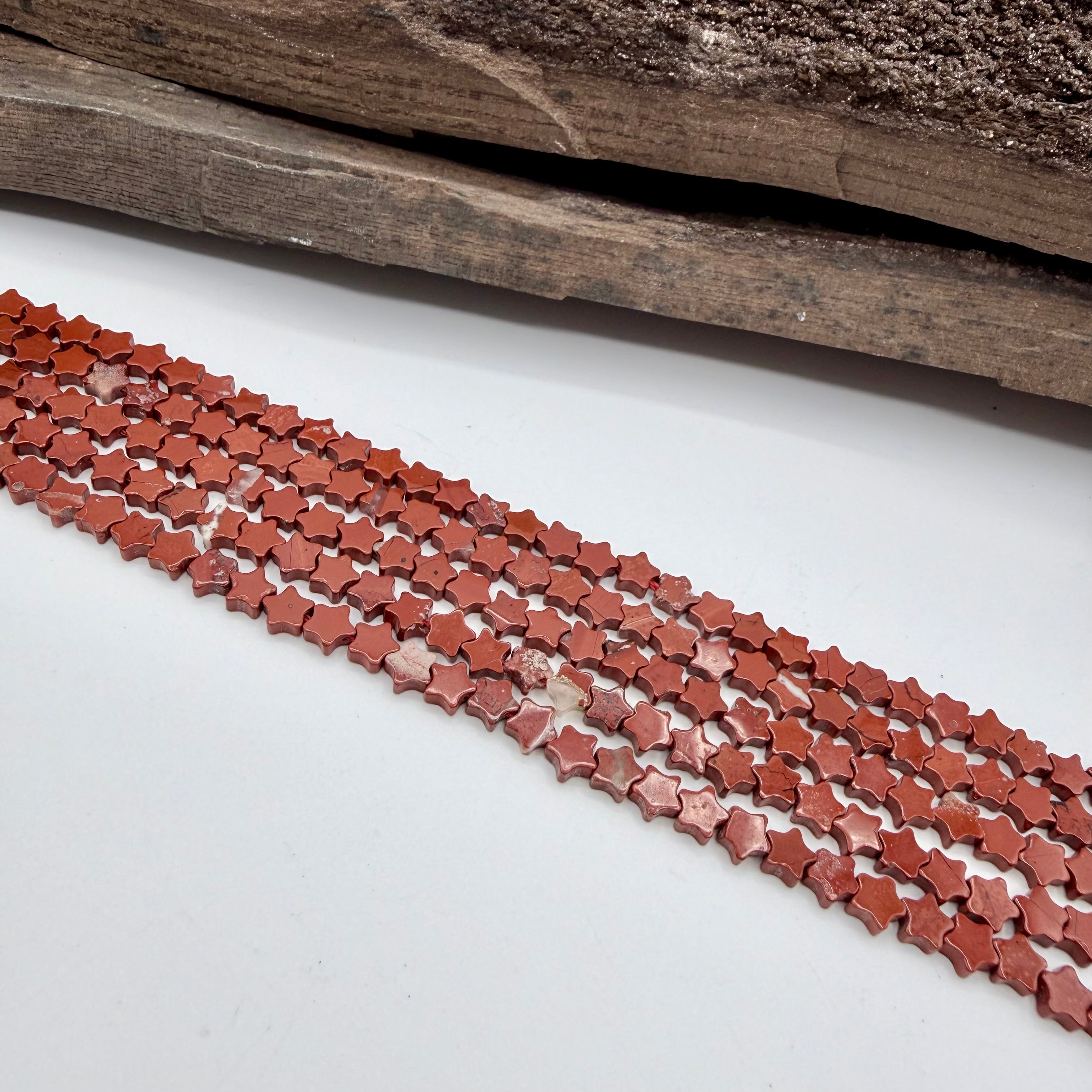 Red Jasper Star 6mm Bead Strand