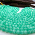 Green Aura Selenite 8mm Bead Strand Round [YH26]