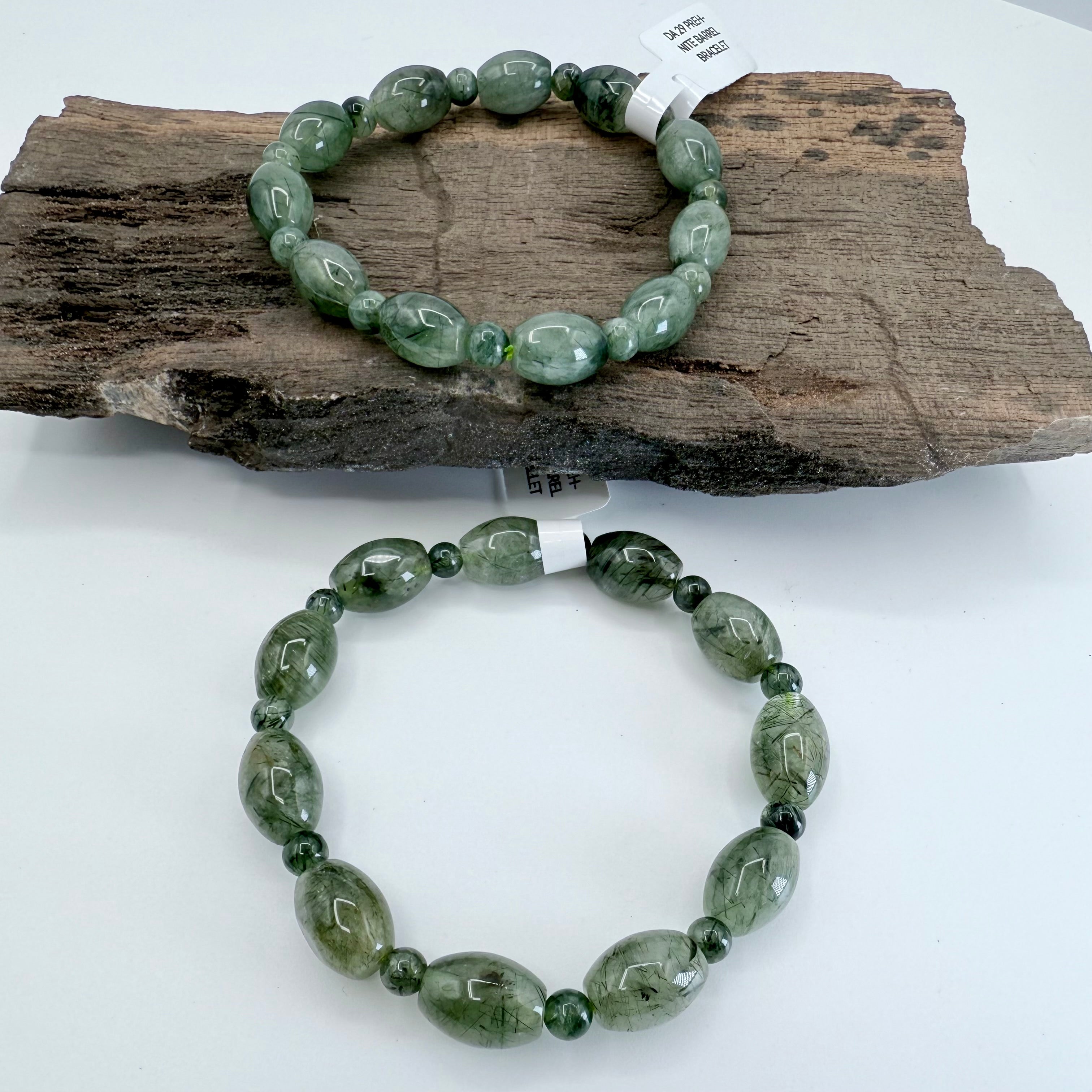 Prehnite Barrel 14 x 10mm Bracelet [DA29]
