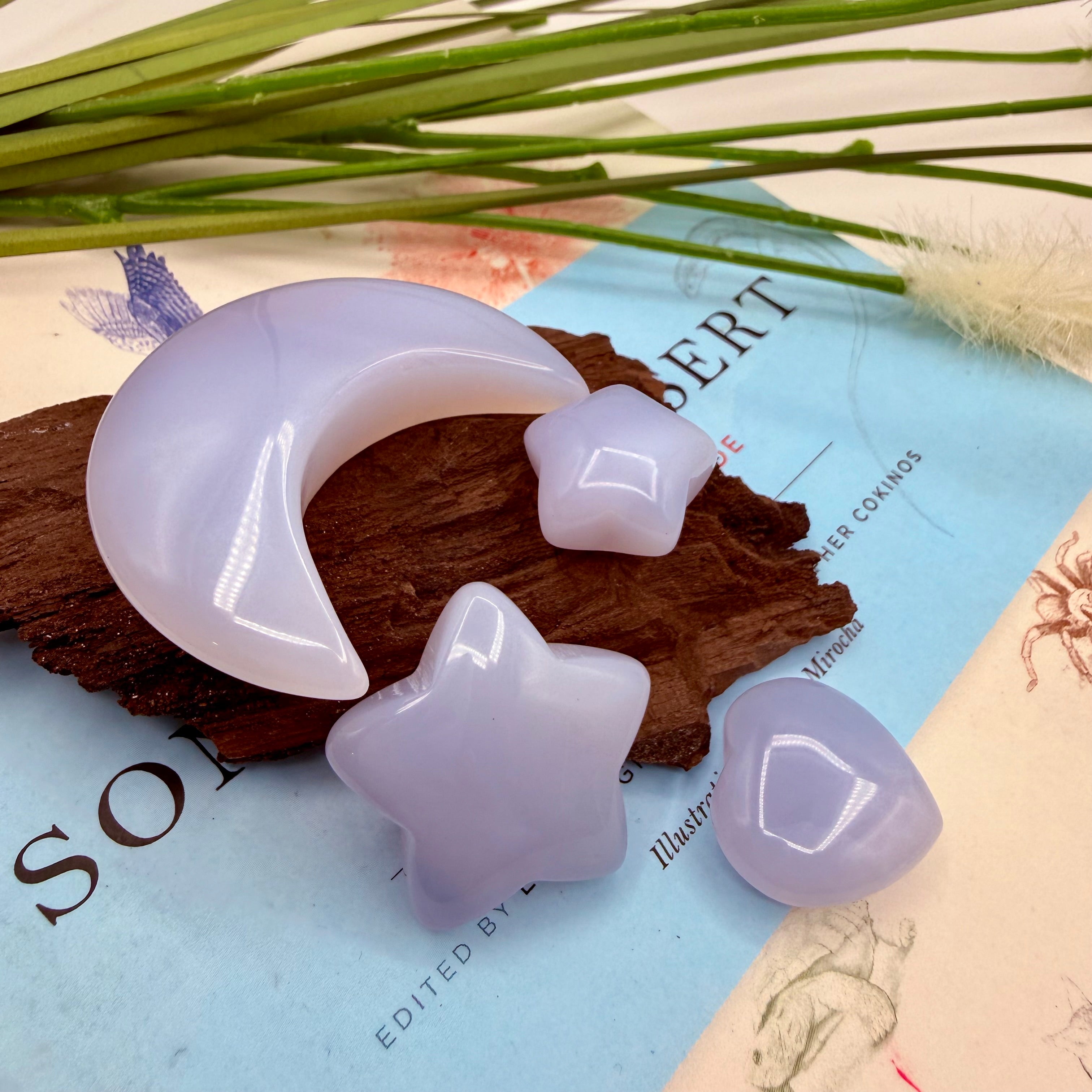 Turkish Blue Chalcedony 4pce Pocket Set Intuitively Picked (GF40)