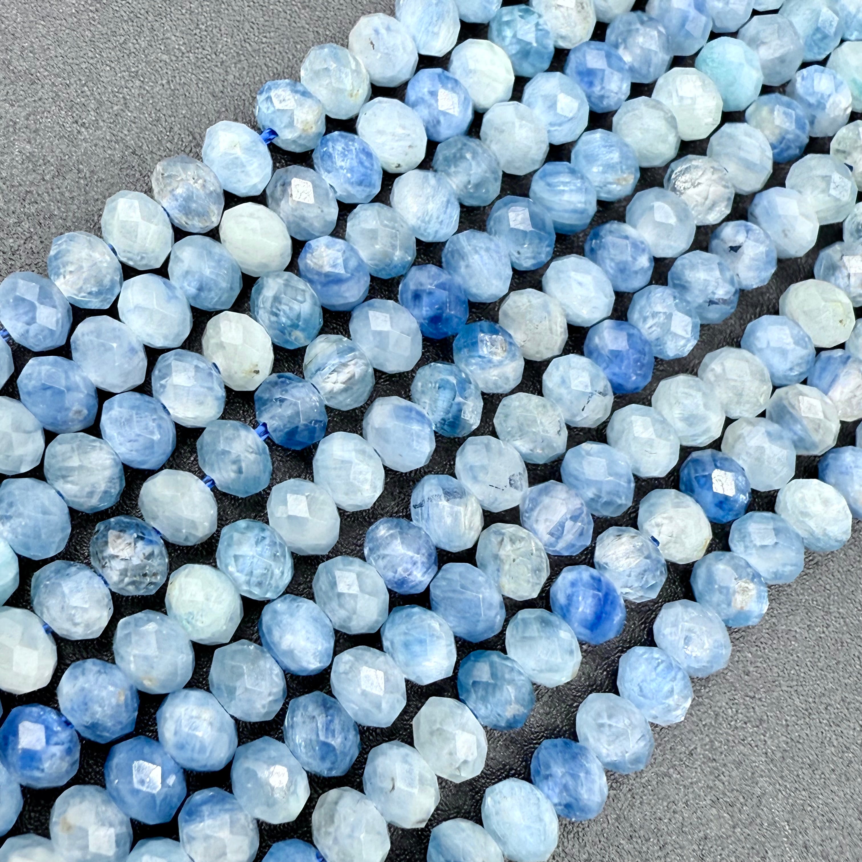 Blue Kyanite Roundelle Faceted 6mm