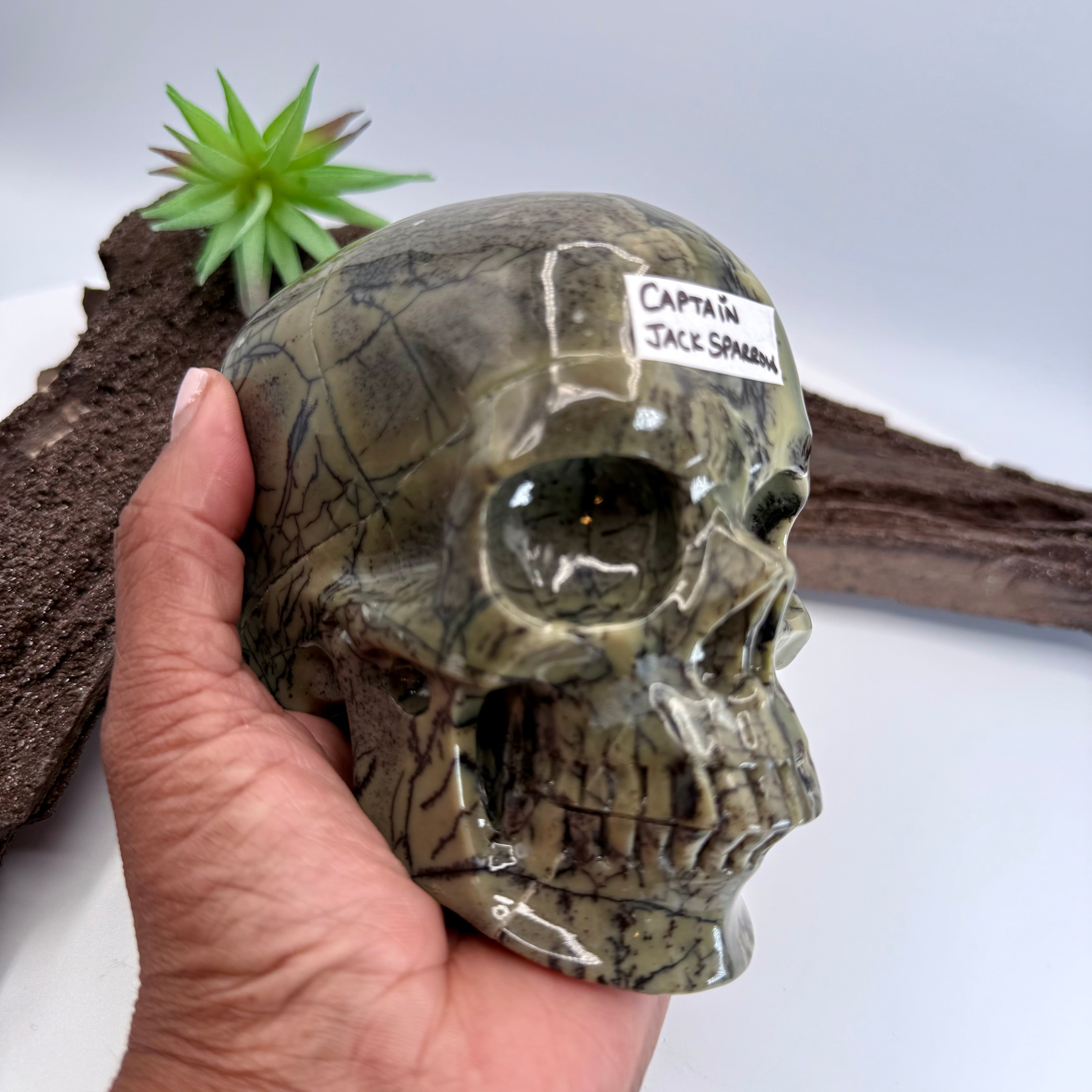 Captain Jack Sparrow Australian Green Dentritic Opal 5inch  [KH199]