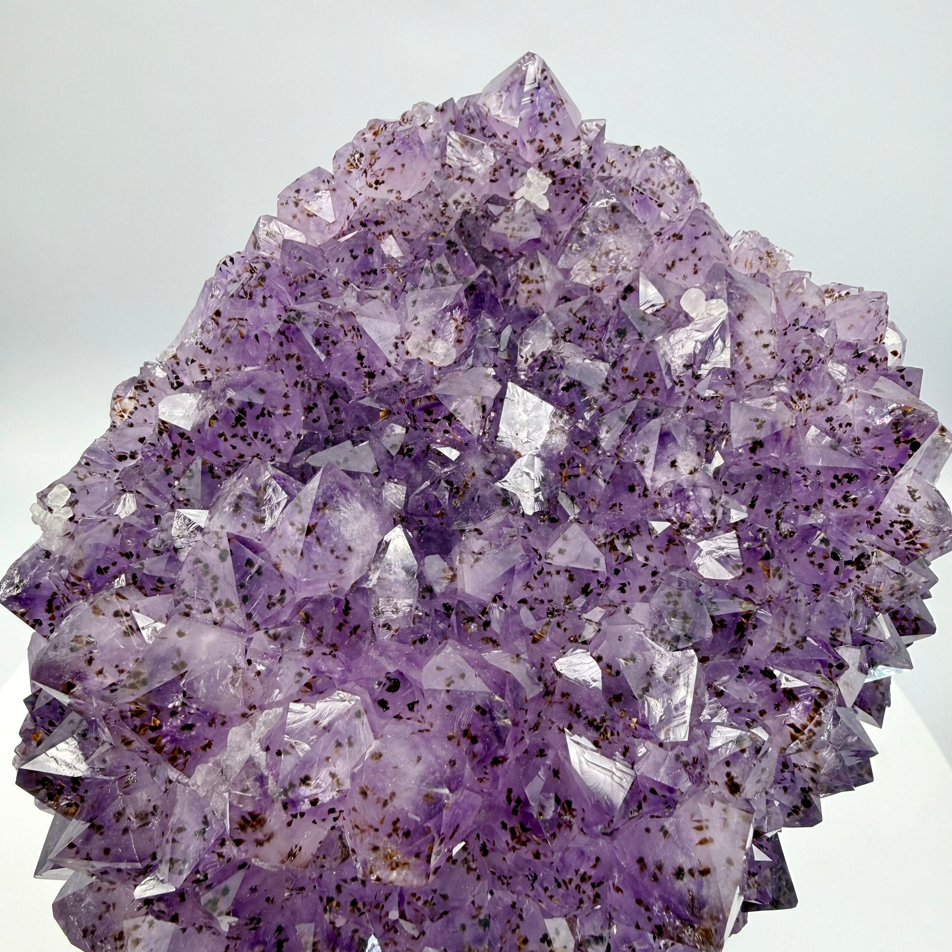 Amethyst Cluster with Gold Rutile Goethite