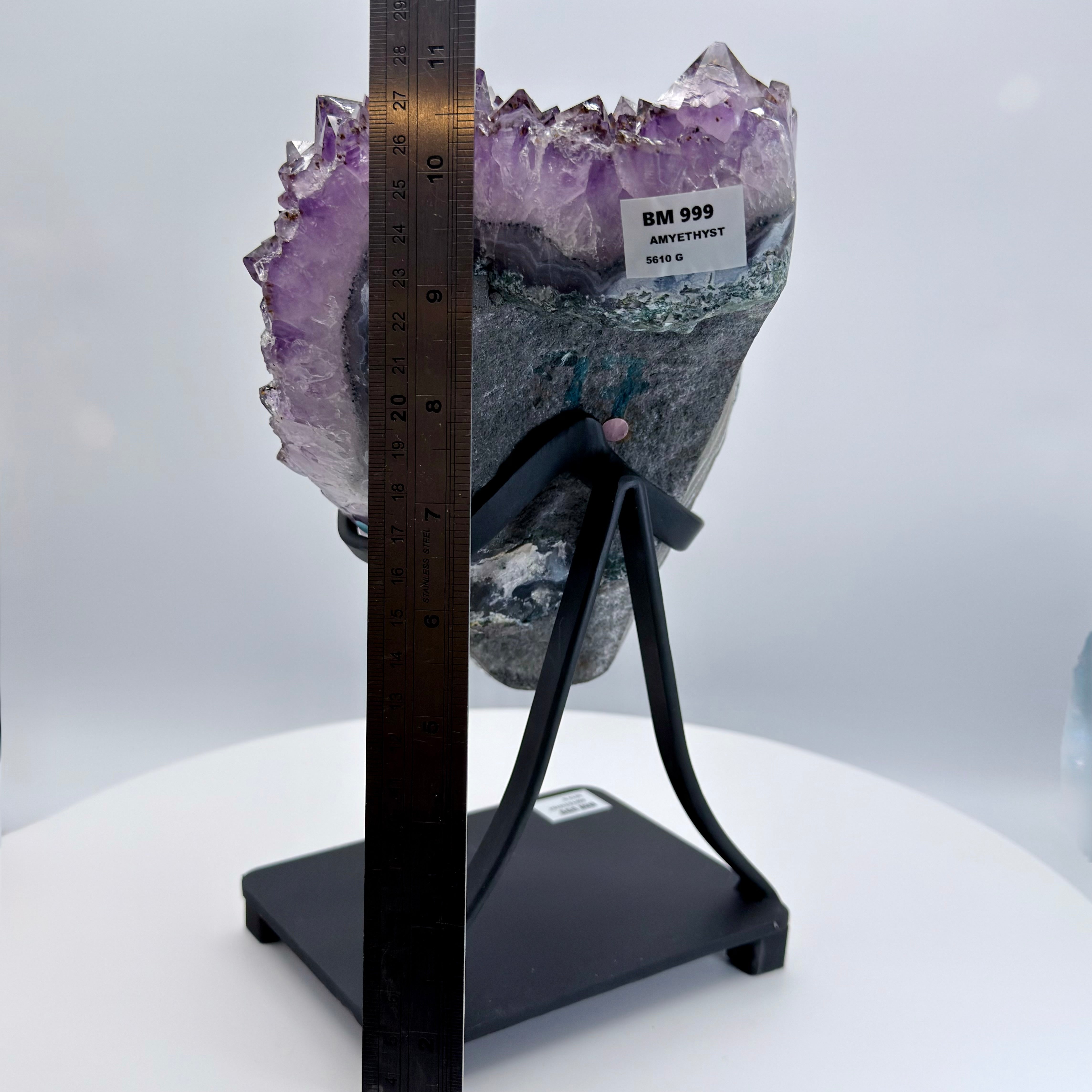 Amethyst Cluster with Gold Rutile Goethite