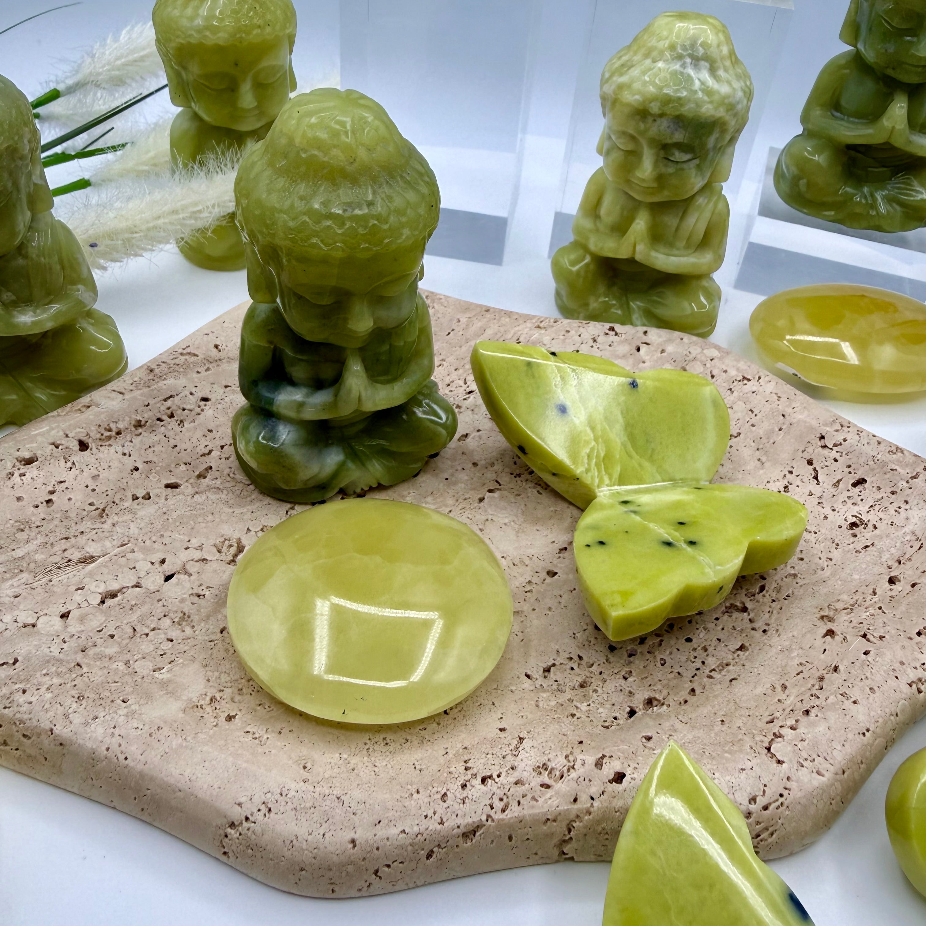 Lemon Jade  Praying Baby Buddha 8.5cmx5cm