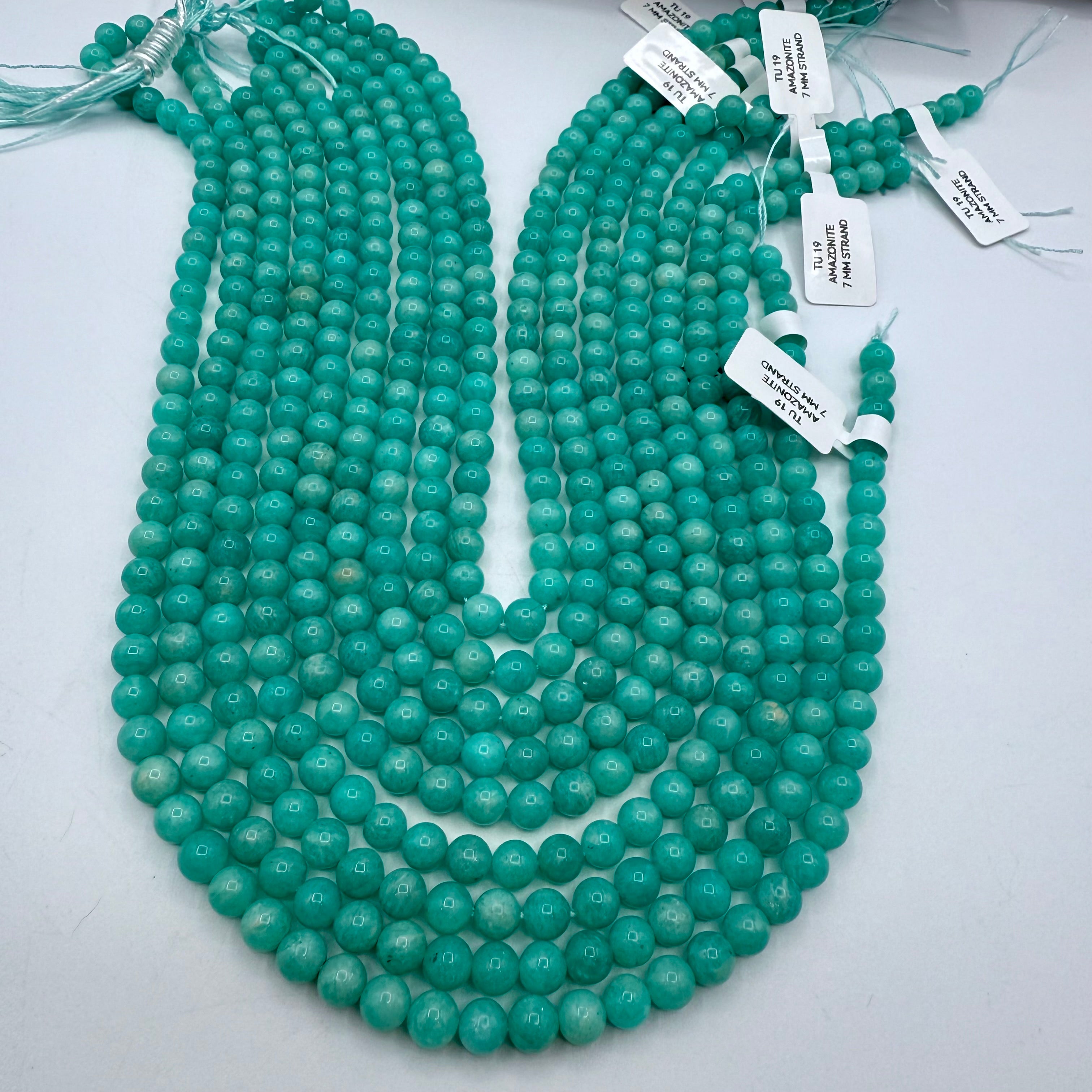 Amazonite Crystal Bead Strand - 7mm