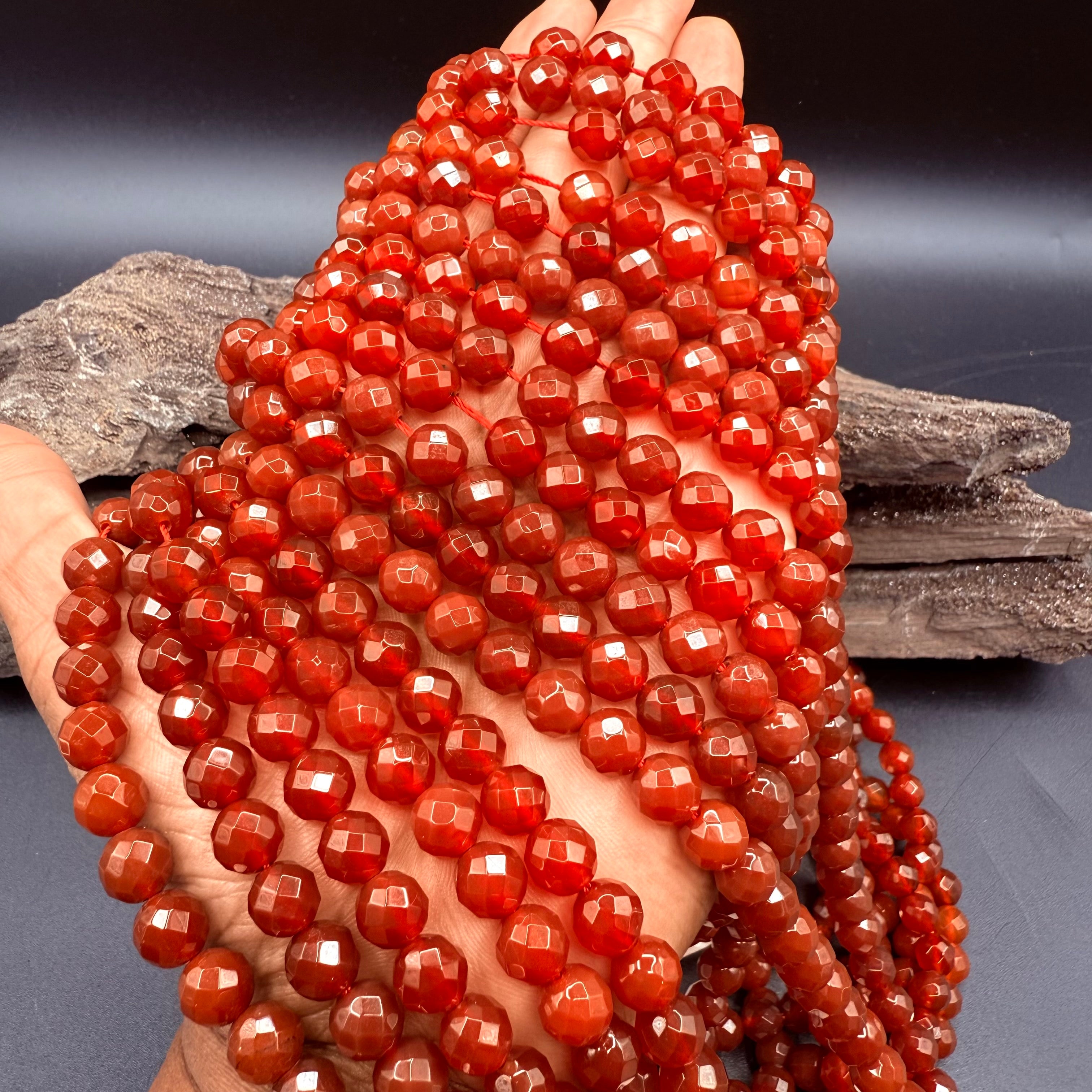 Carnelian Round Faceted 8mm