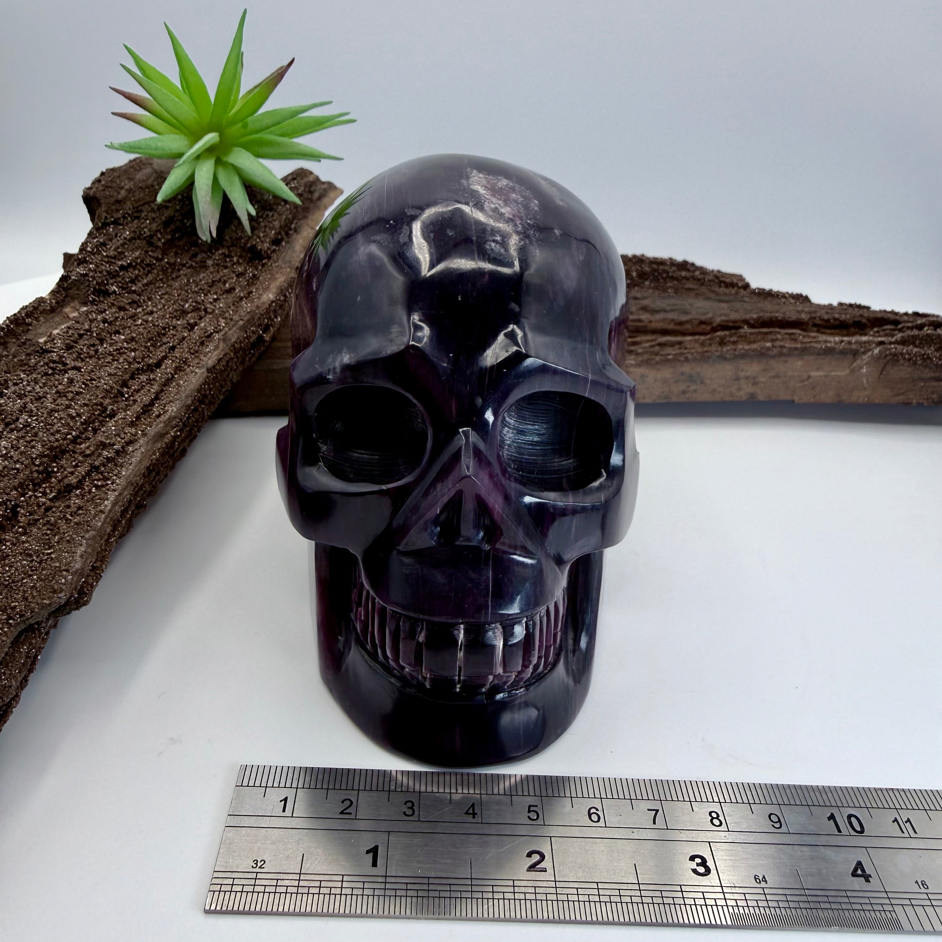 Gemmy Lithium Mica Lepidolite Skull 4.5inch Skull