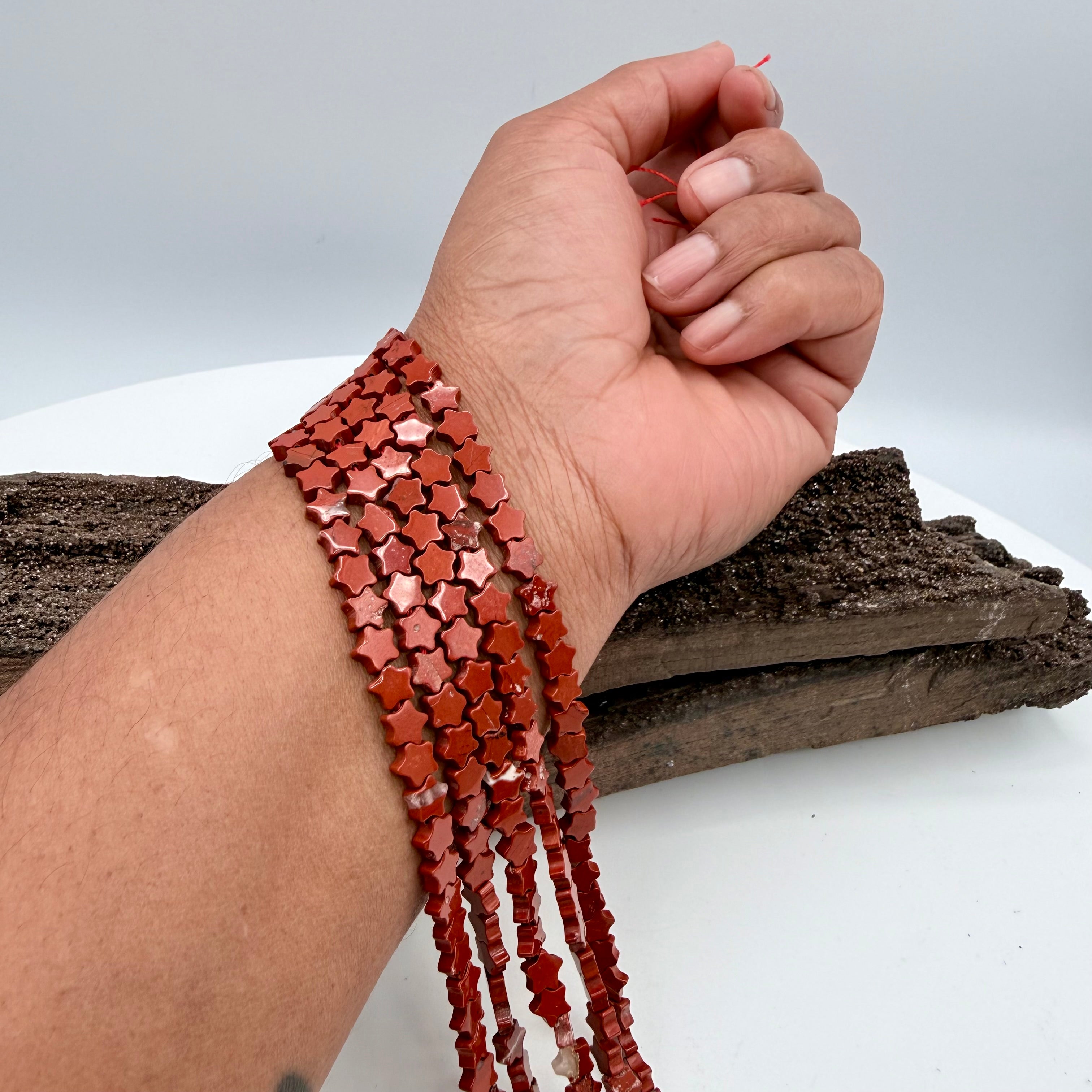 Red Jasper Star 6mm Bead Strand