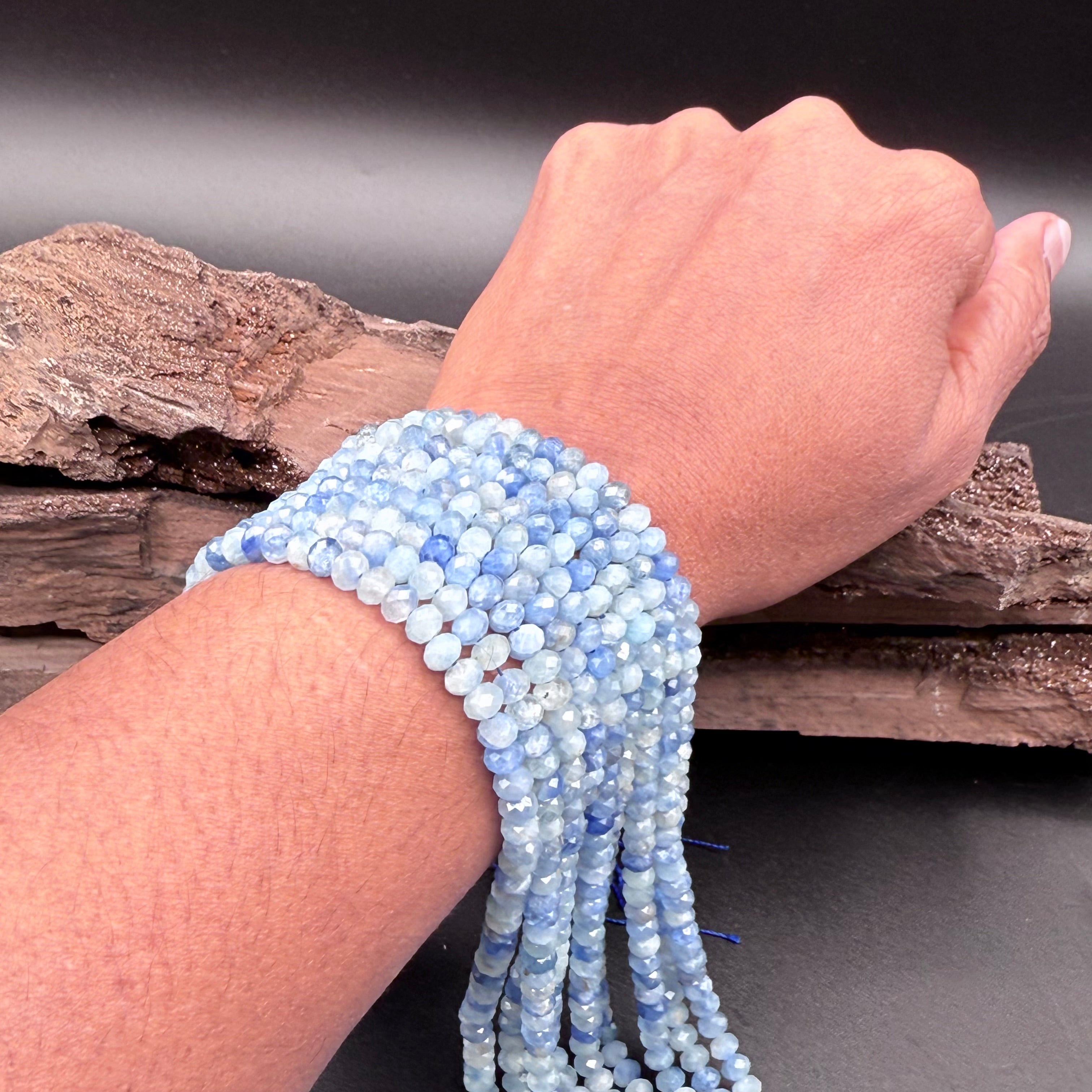 Blue Kyanite Roundelle Faceted 6mm