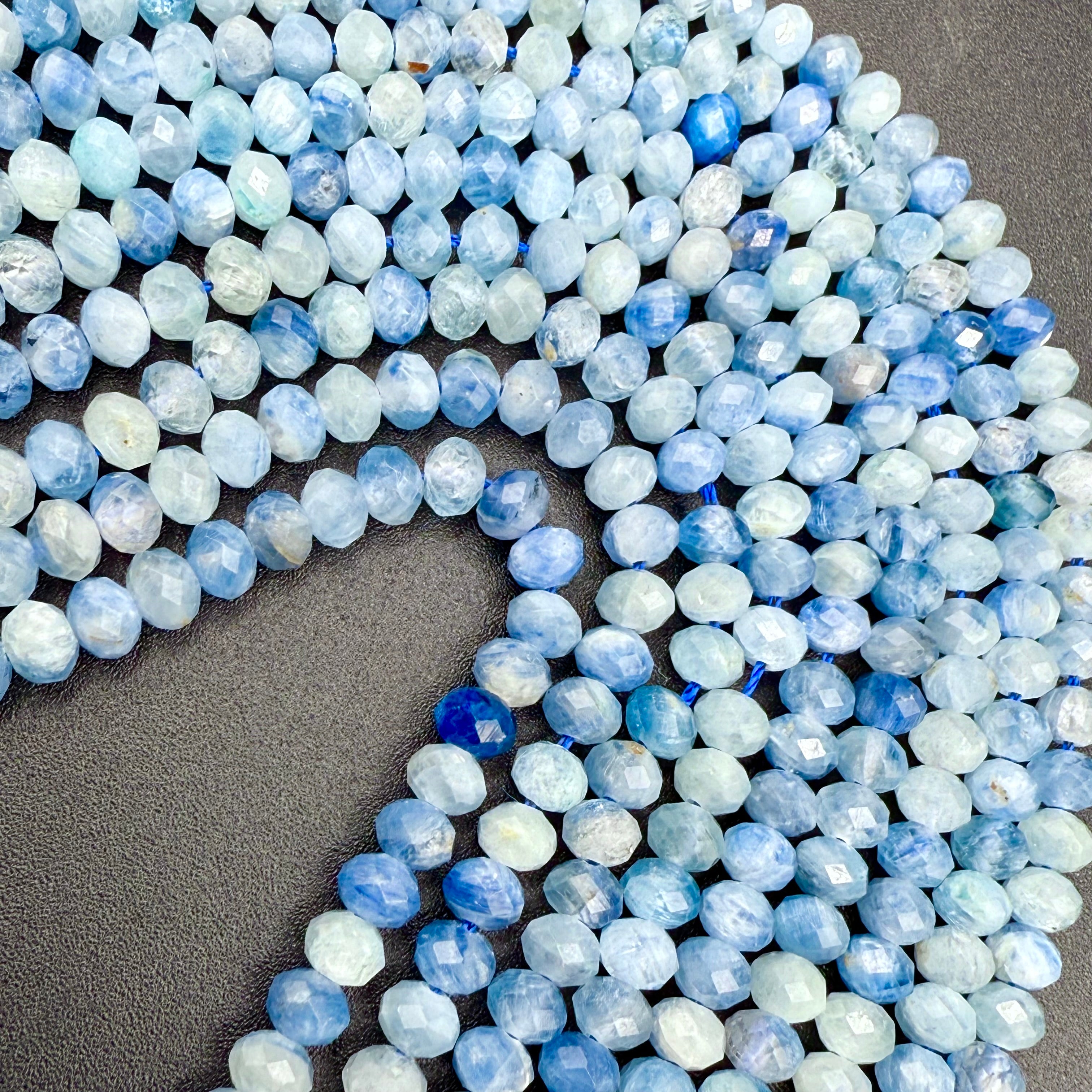 Blue Kyanite Roundelle Faceted 6mm