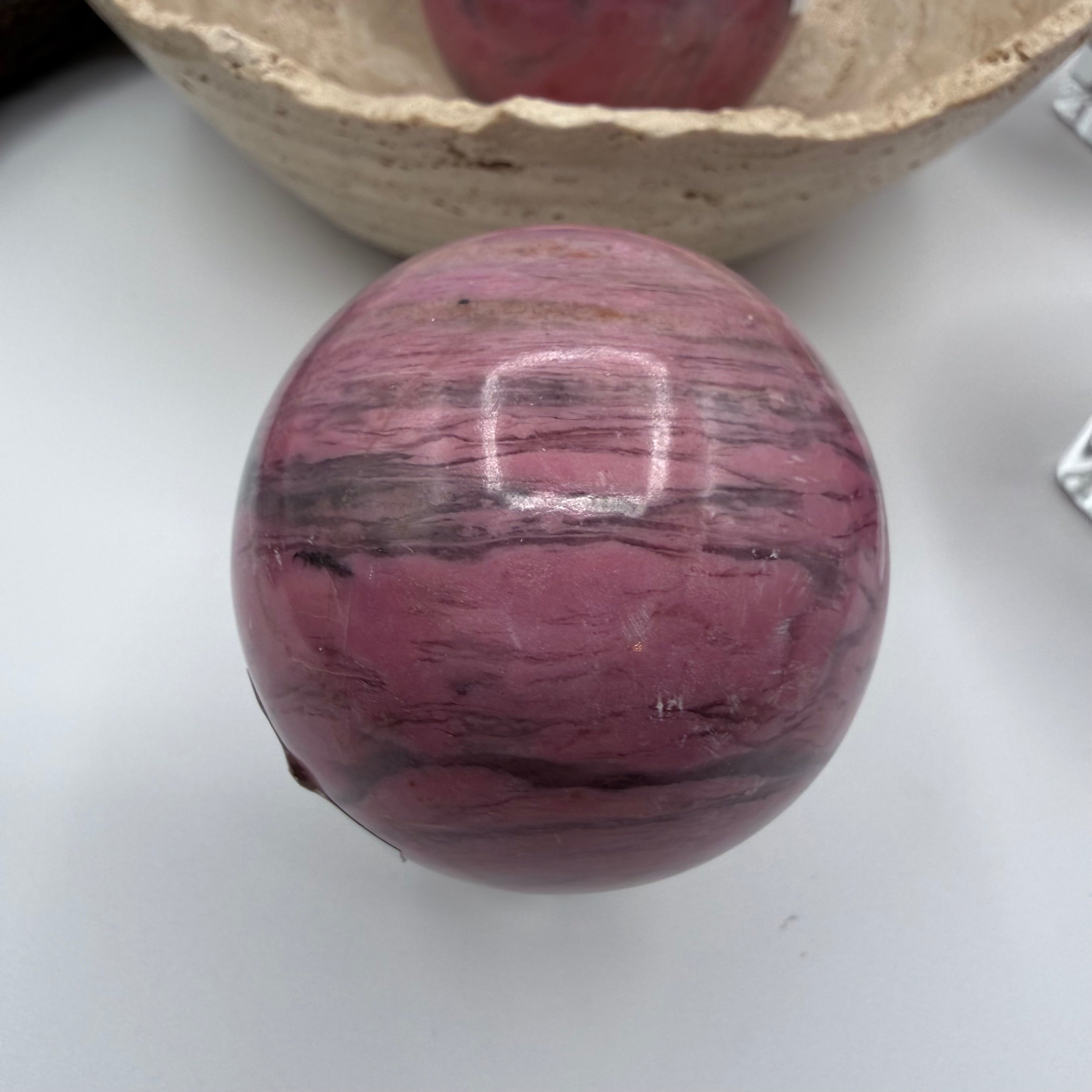 Peruvian Bubblegum Pink Rhodonite 230g | 51mm