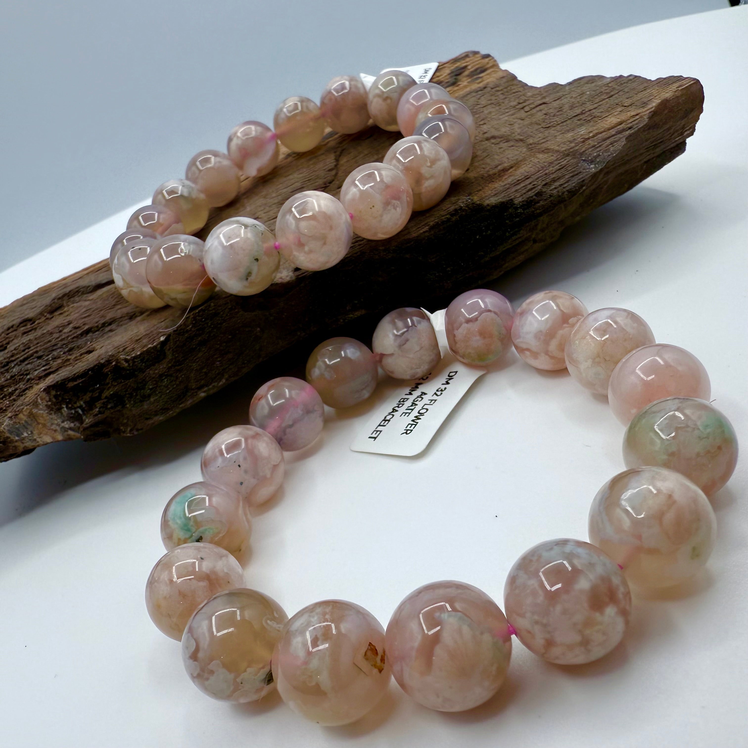 Flower Agate 12mm Bracelet [DM32]