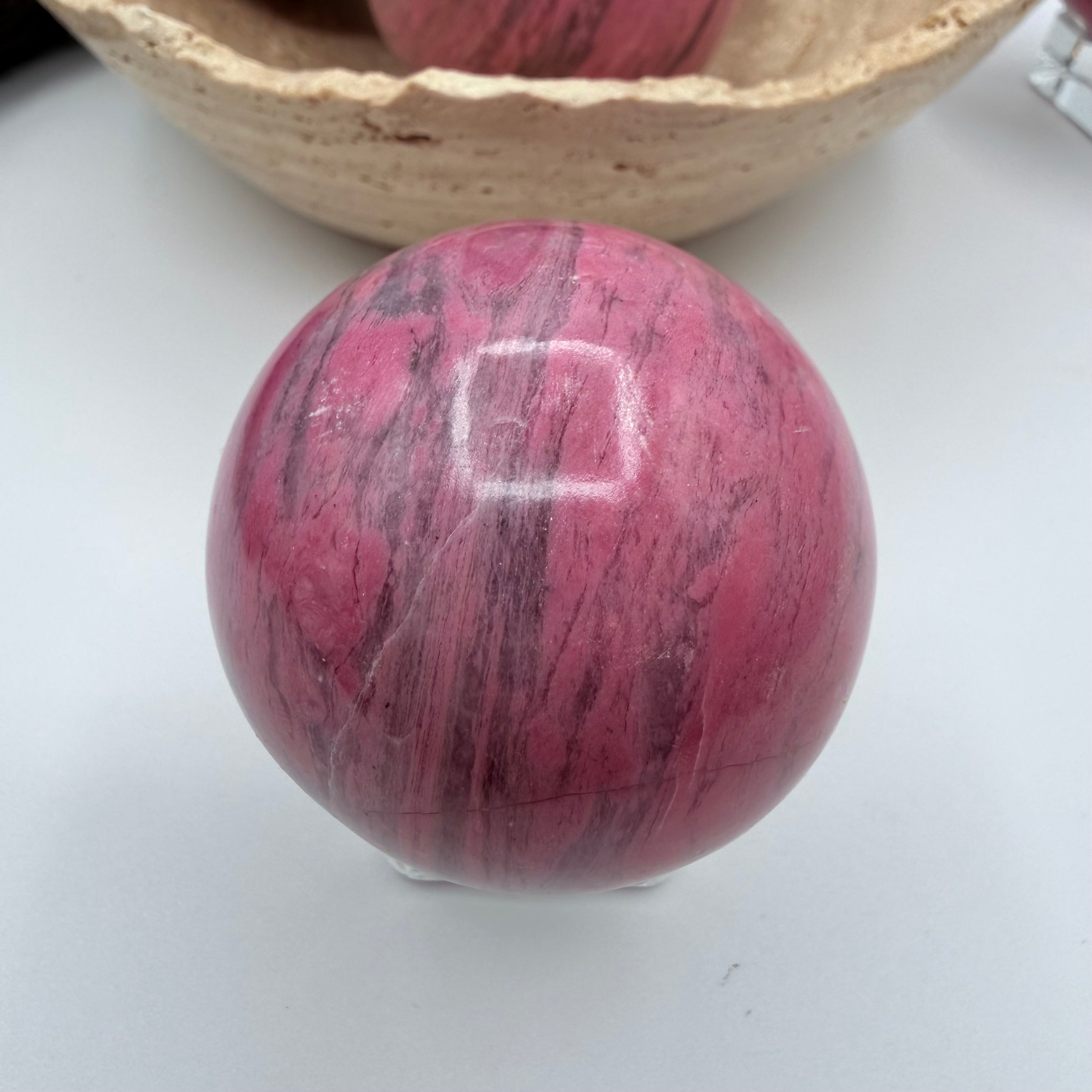 Peruvian Bubblegum Pink Rhodonite 190g| 48mm