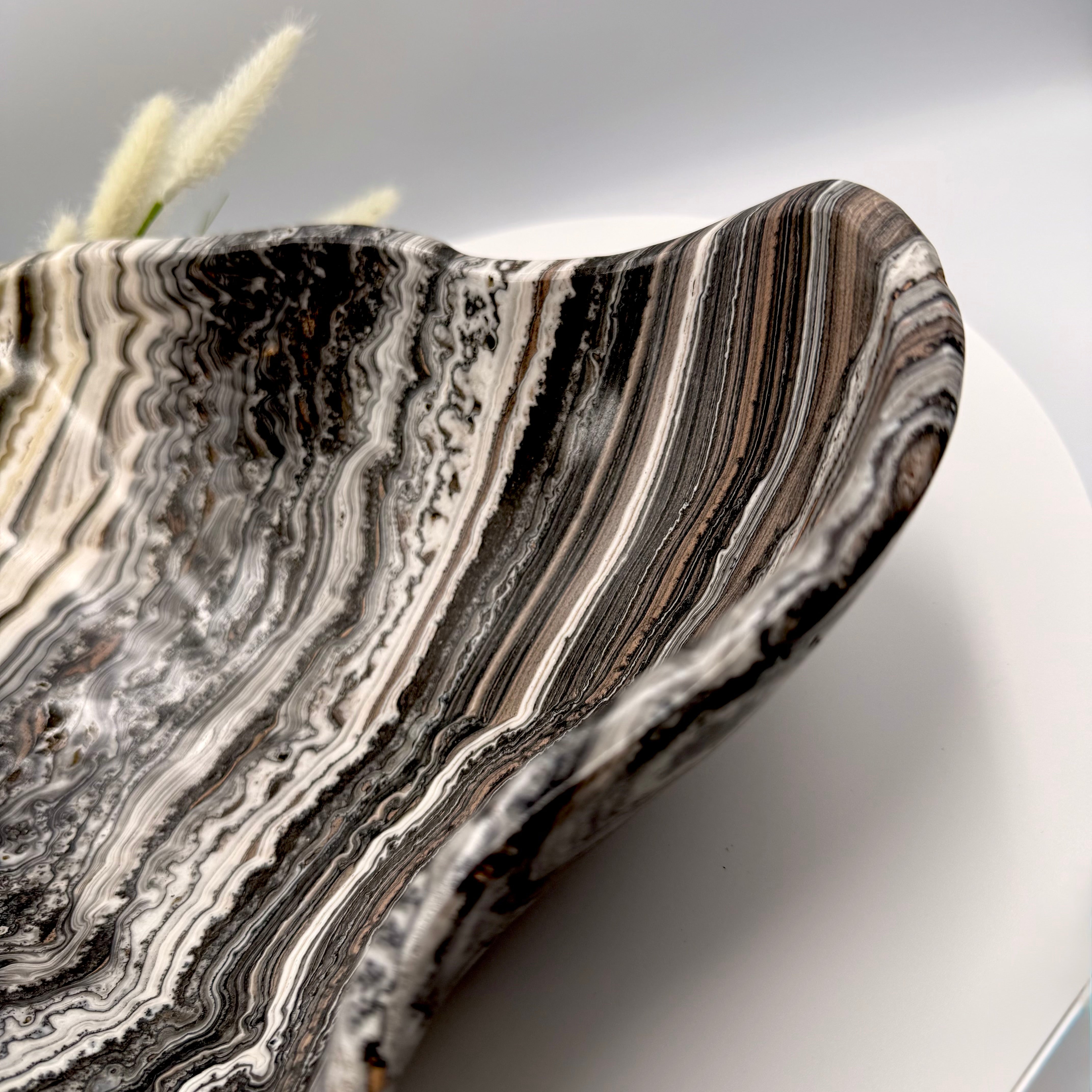 Mexican Zebra Calcite Bowl 33cmx4cm