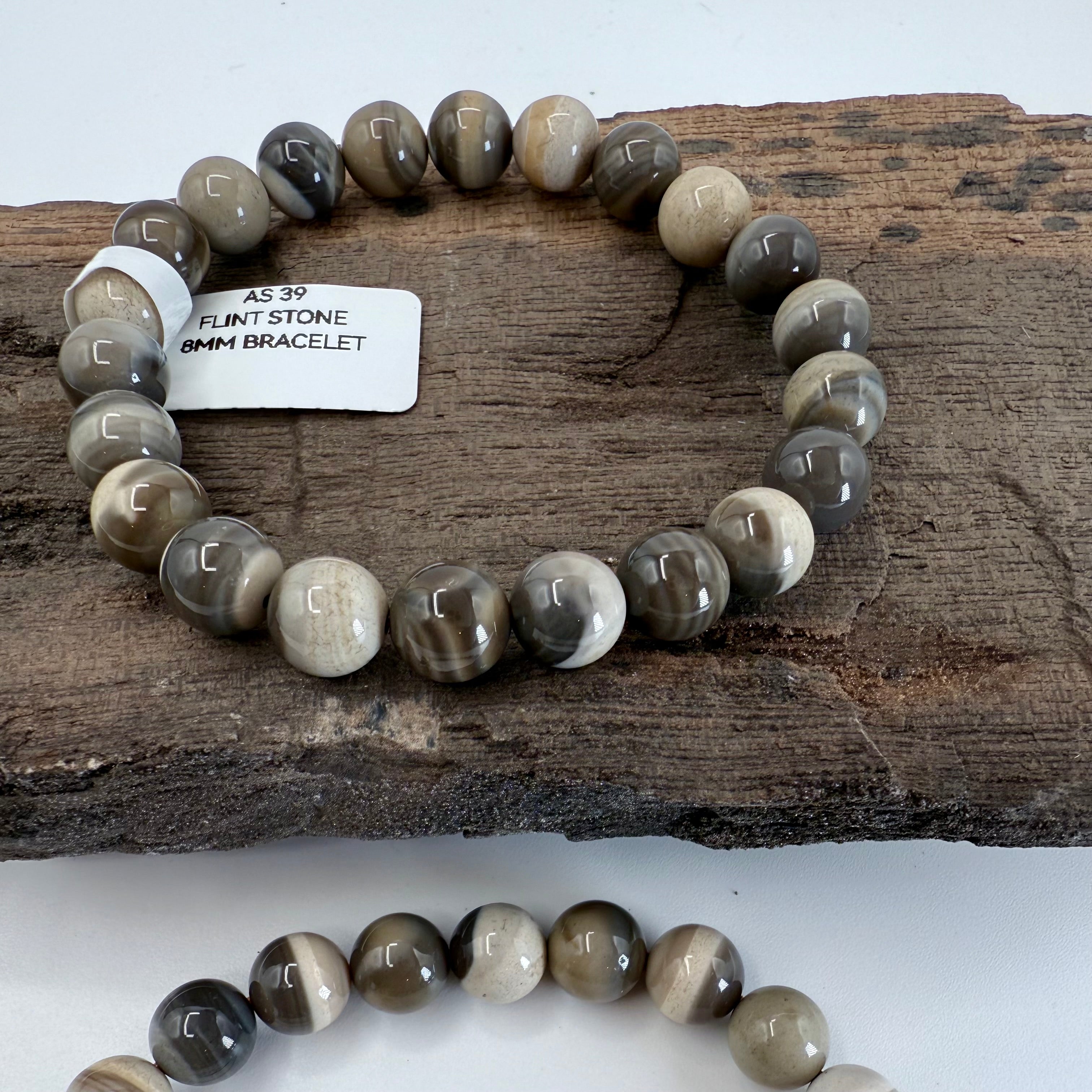 Polish Flintstone 8mm Bracelet [AS39]
