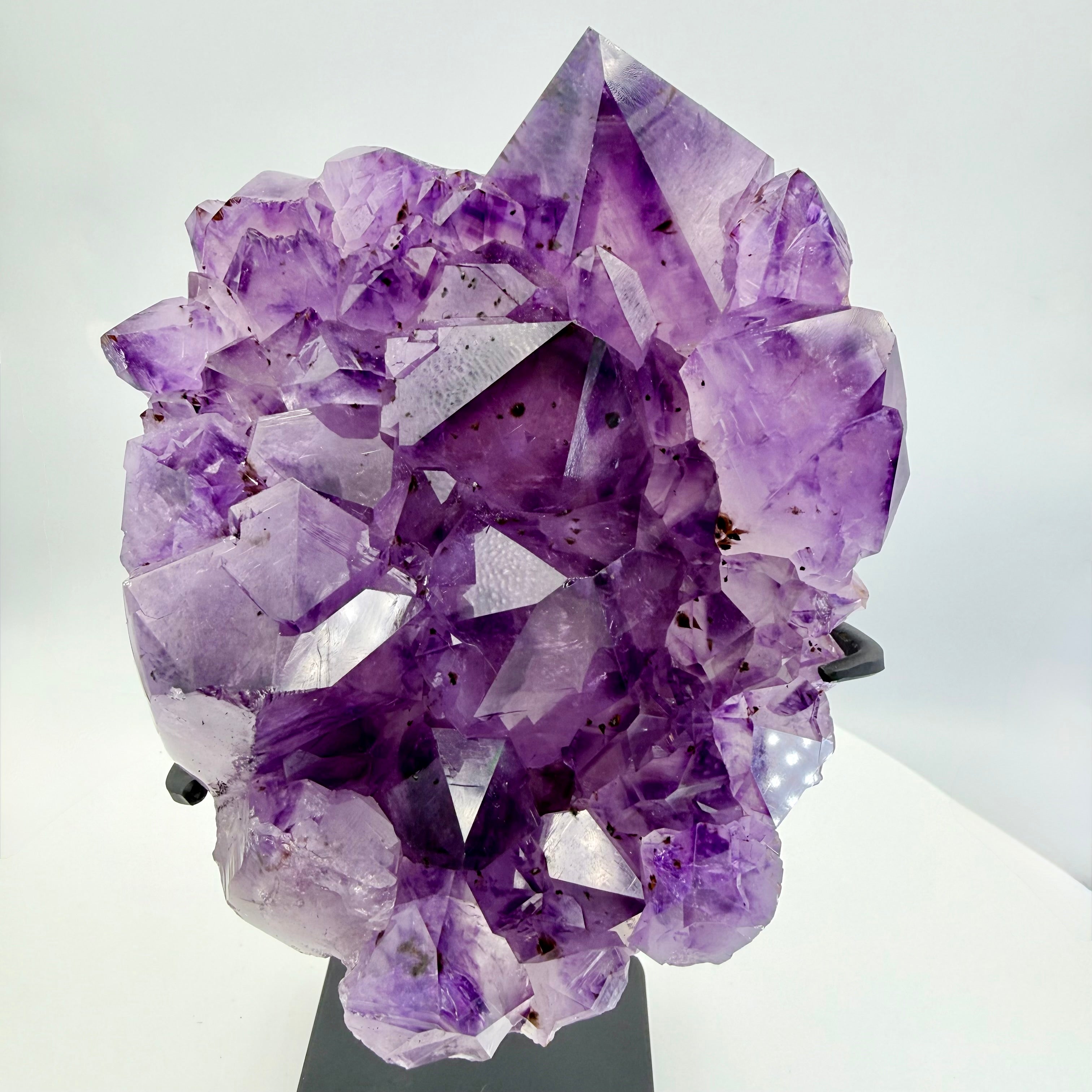 Amethyst Cluster with Gold Fan Goethite Inclusions
