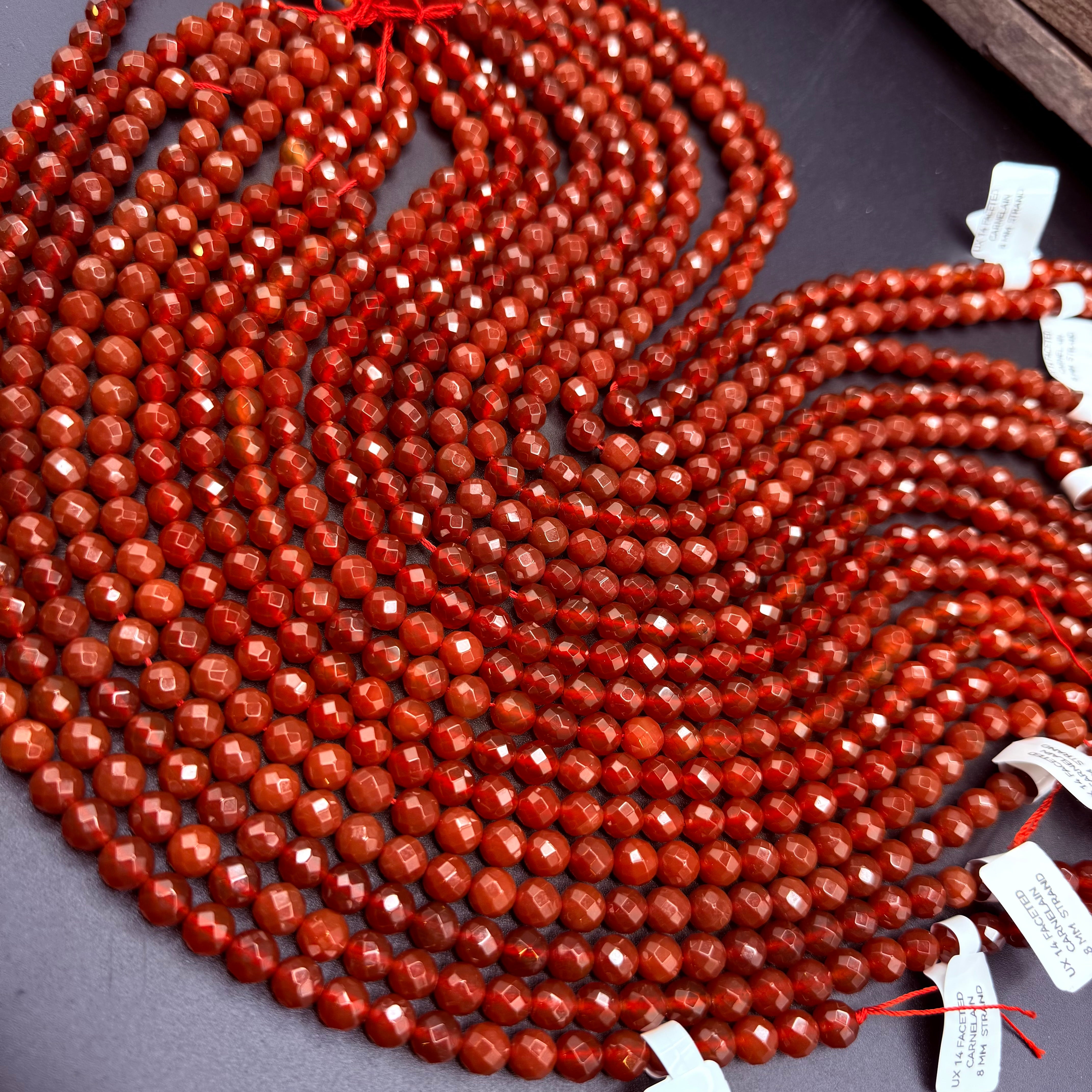Carnelian Round Faceted 8mm