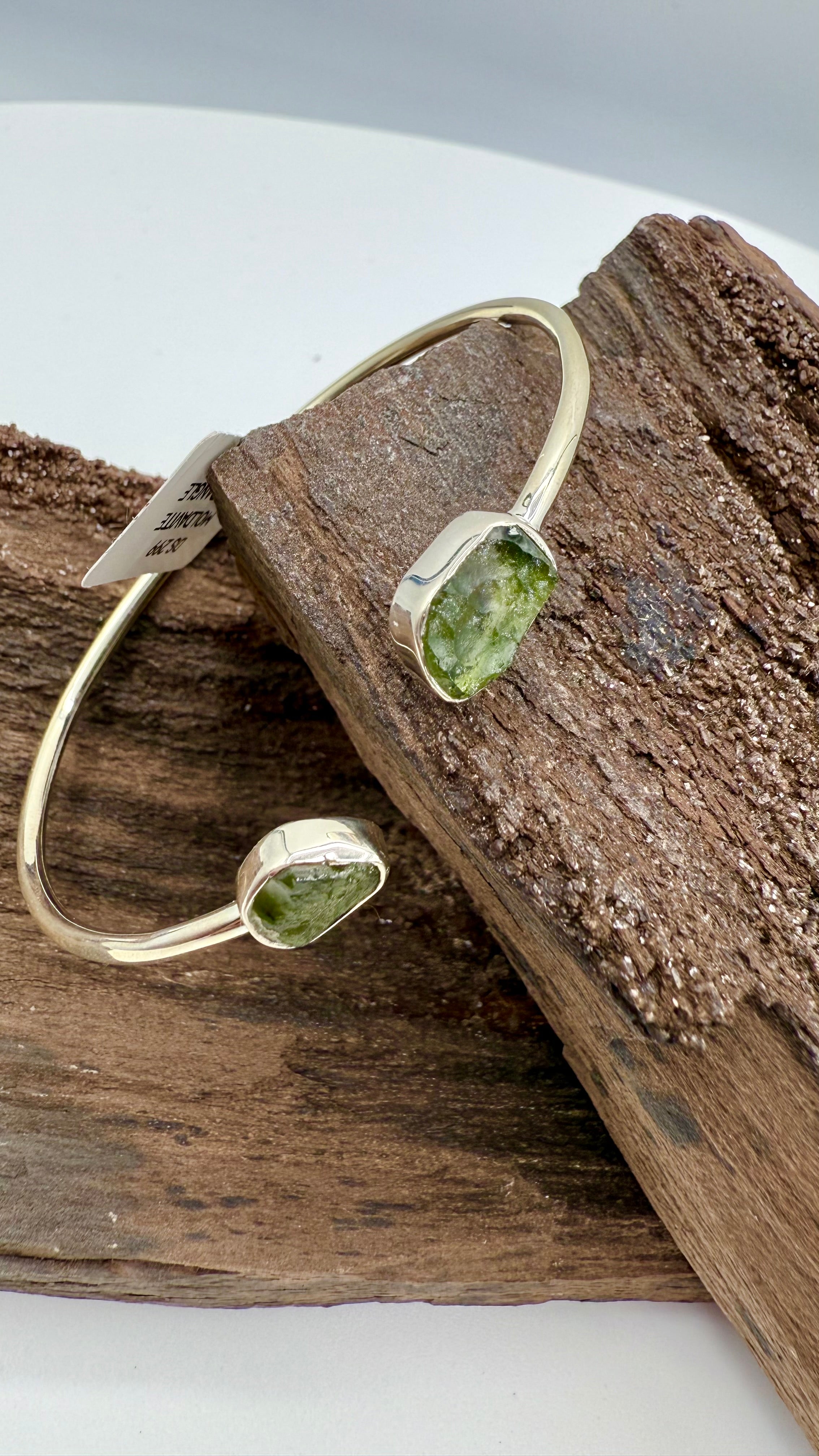 Moldavite 925 Silver Bangle