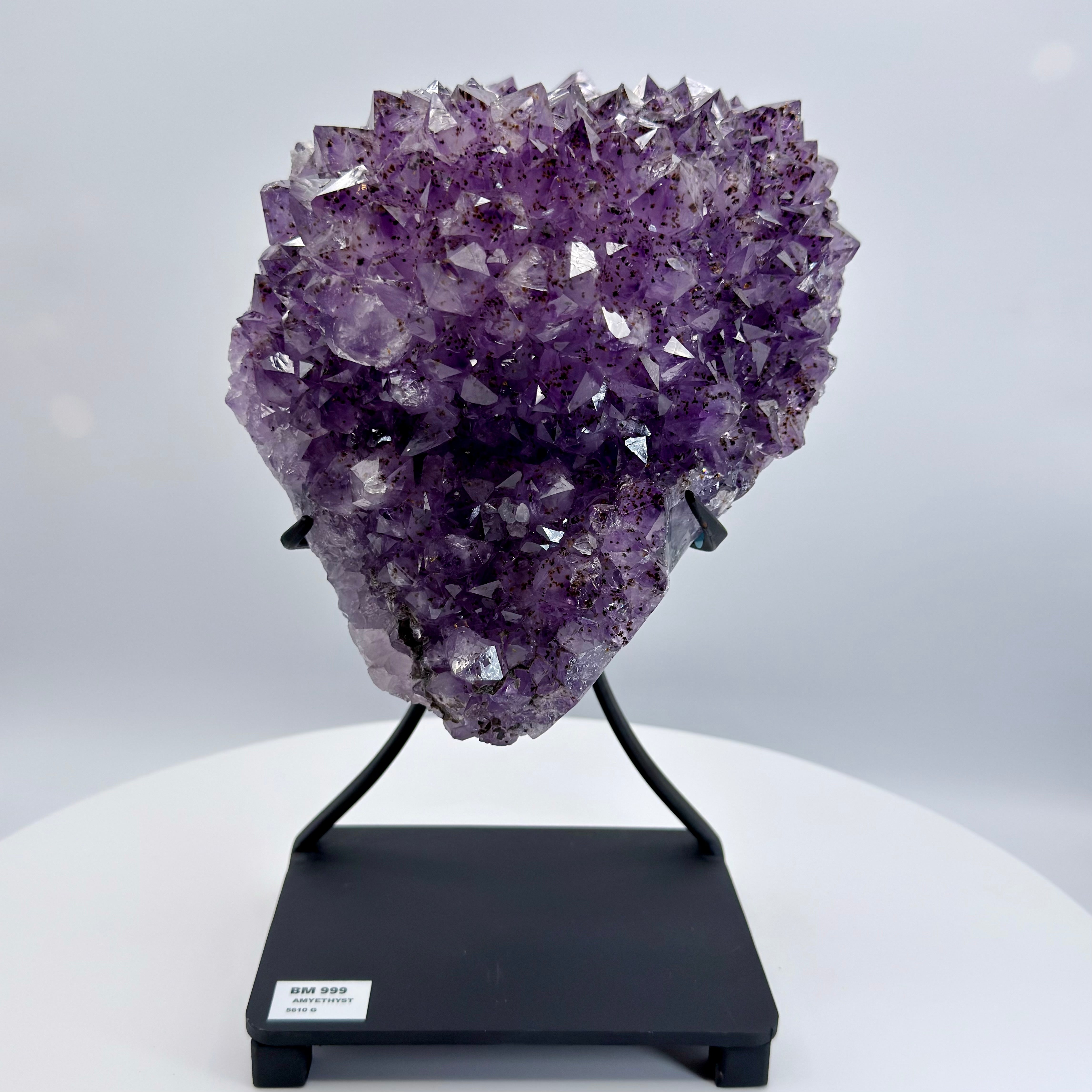 Amethyst Cluster with Gold Rutile Goethite