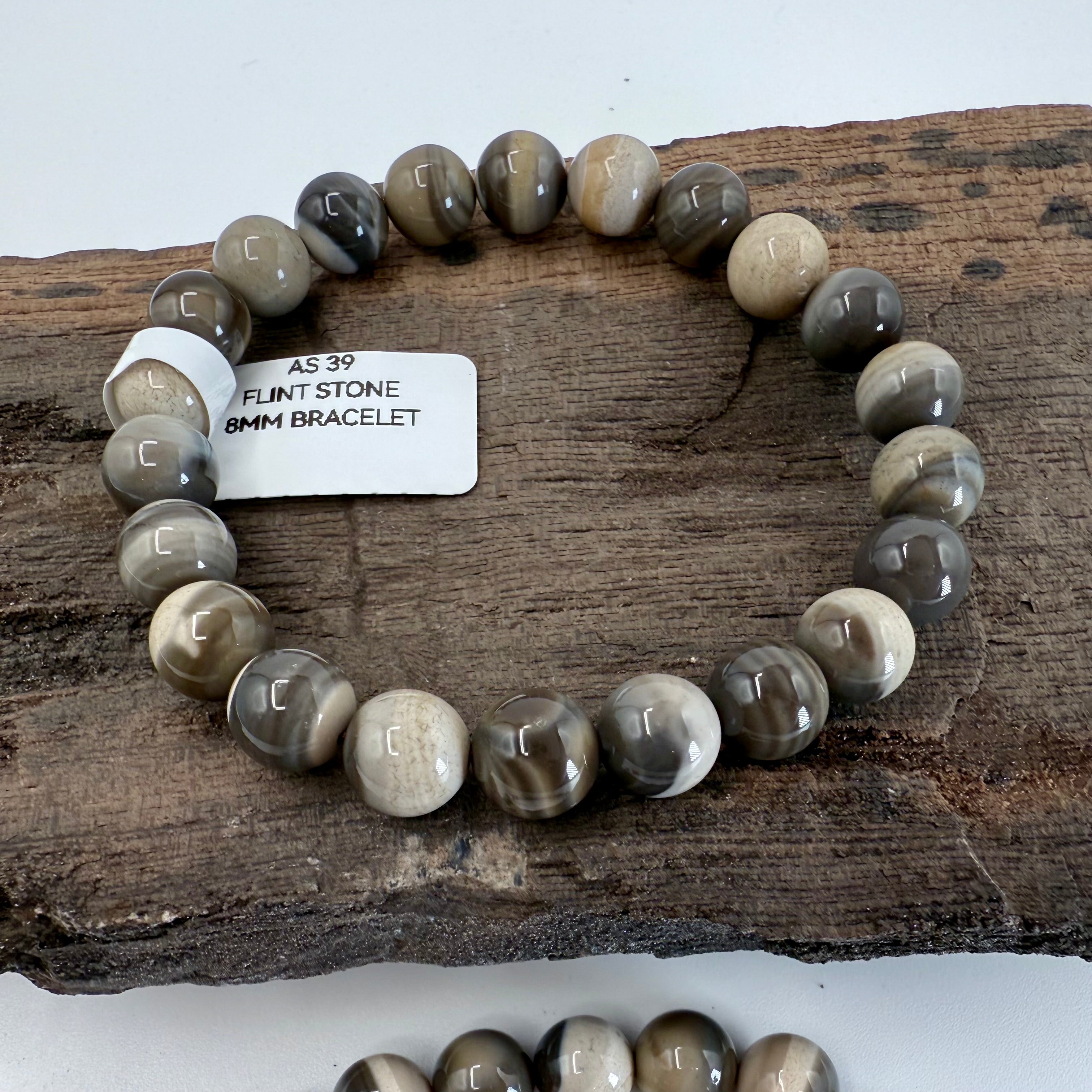 Polish Flintstone 8mm Bracelet [AS39]
