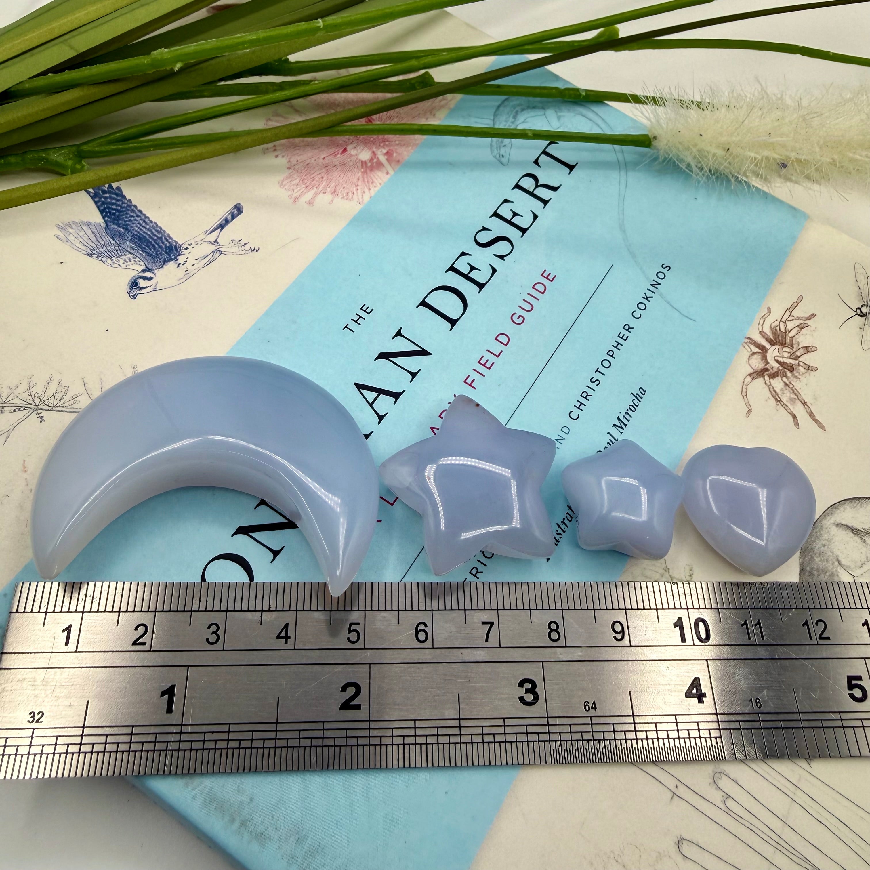 Turkish Blue Chalcedony 4pce Pocket Set Intuitively Picked (GF40)