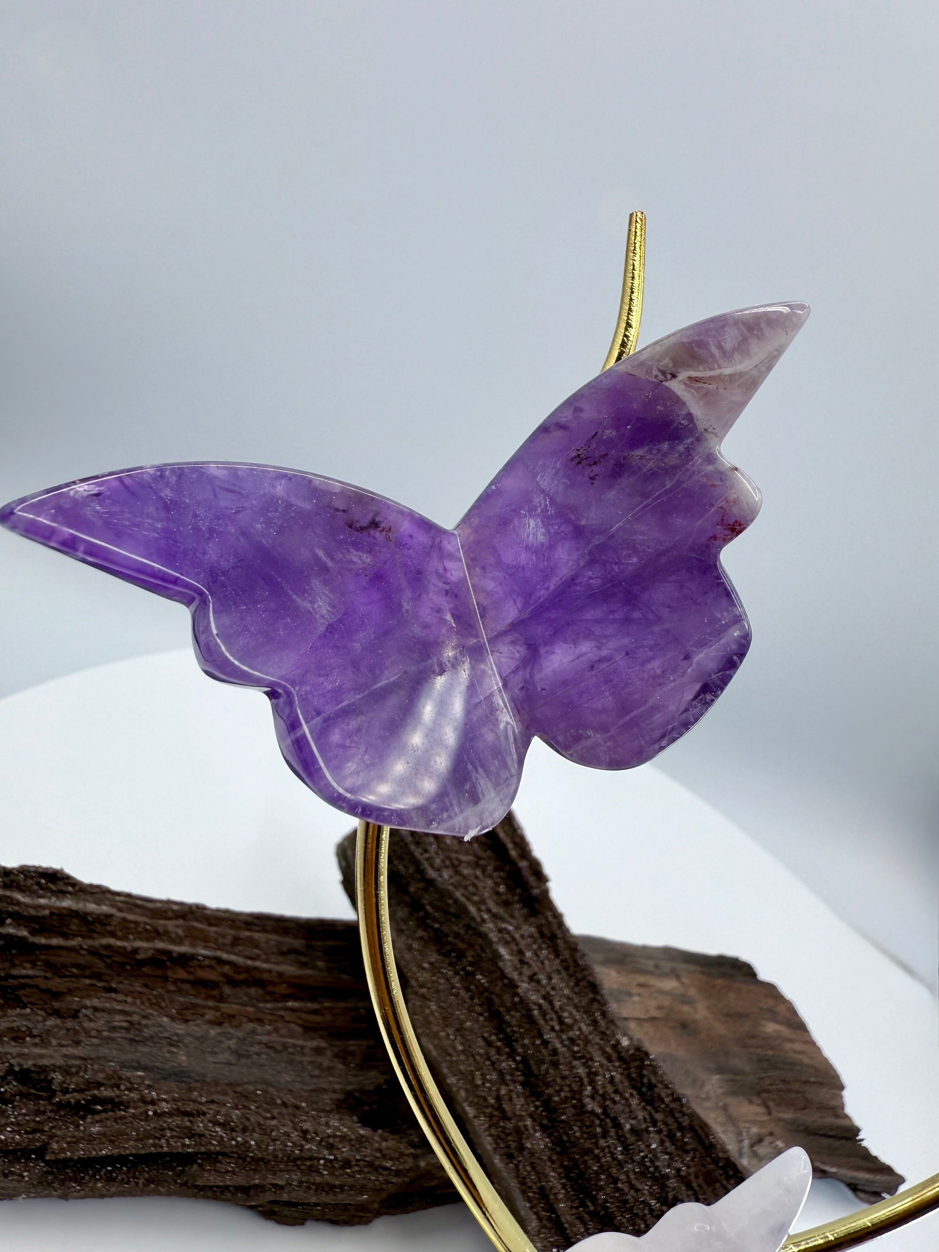 8 Piece Assorted Crystal Butterflies on Gold Infinity Stand - 13 inch