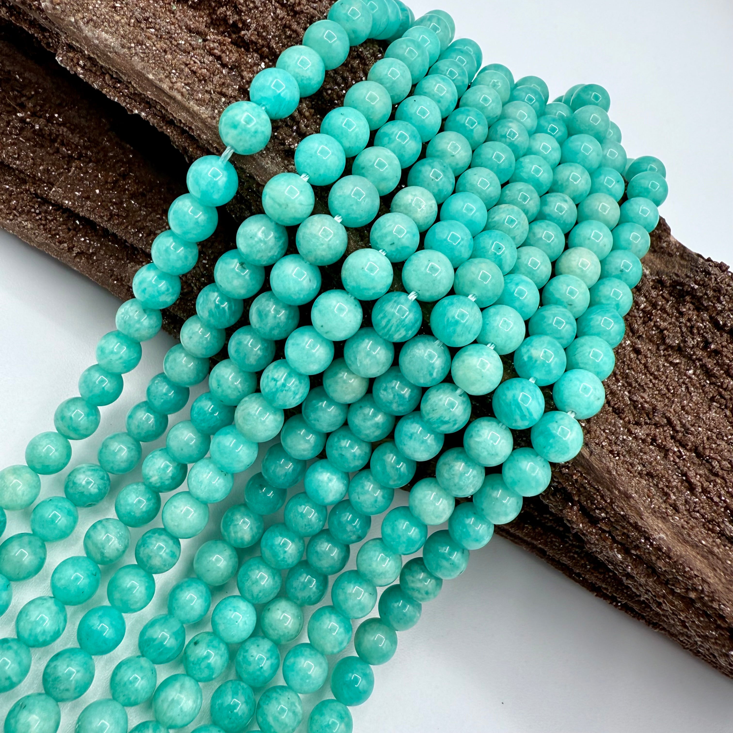 Amazonite Crystal Bead Strand - 7mm