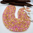 Hot Pink & Yellow Selenite Bead Strand 8mm Round [YD26]