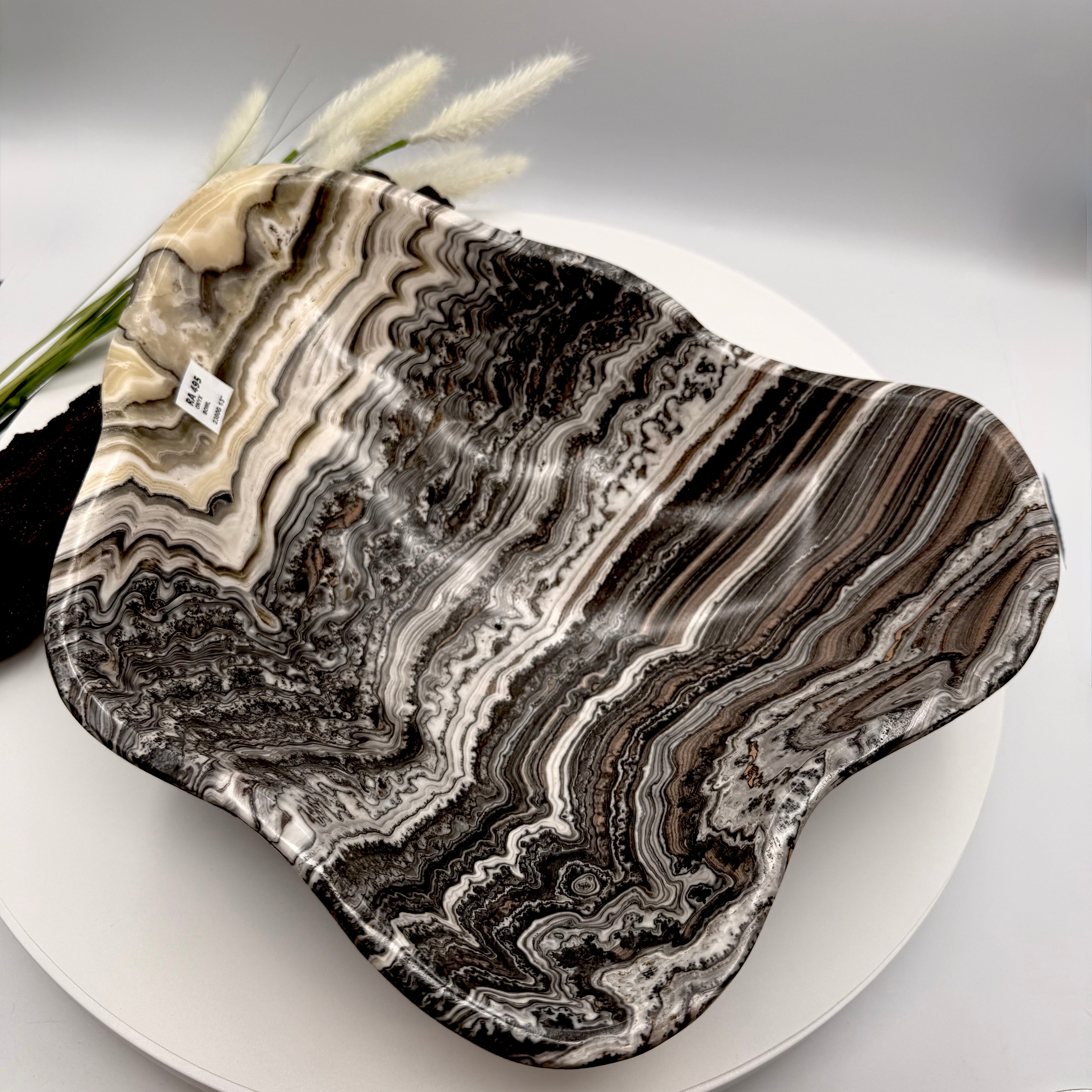 Mexican Zebra Calcite Bowl 33cmx4cm