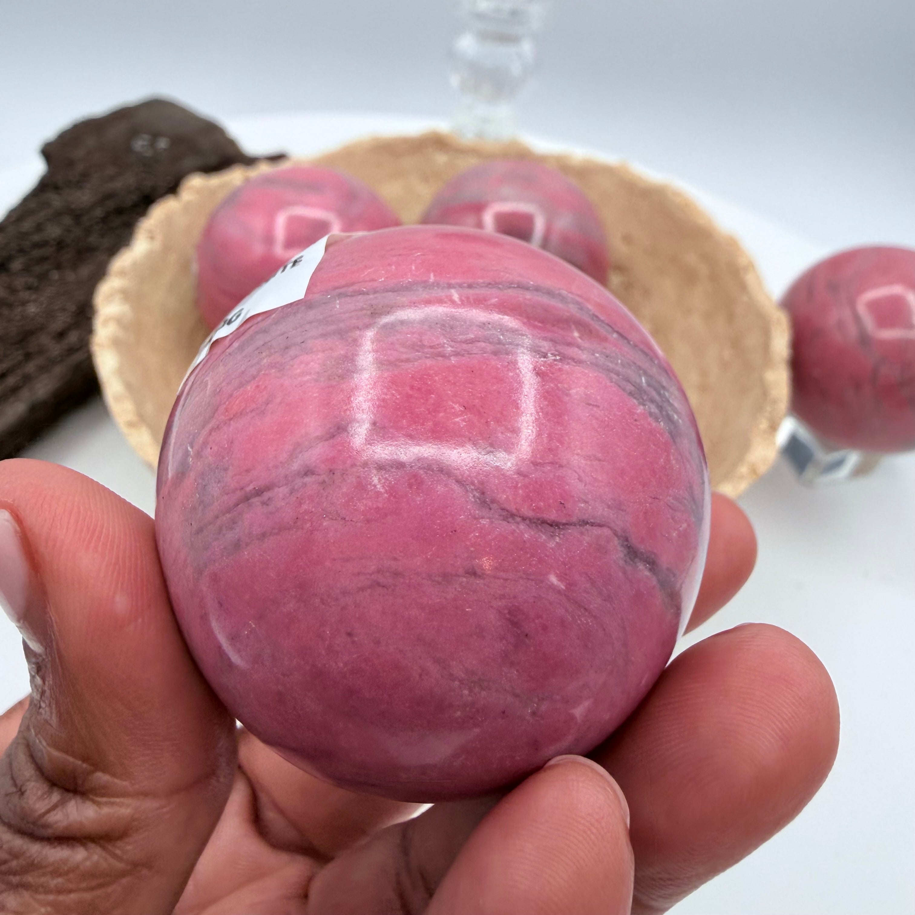 Peruvian Bubblegum Pink Rhodonite 190g| 48mm