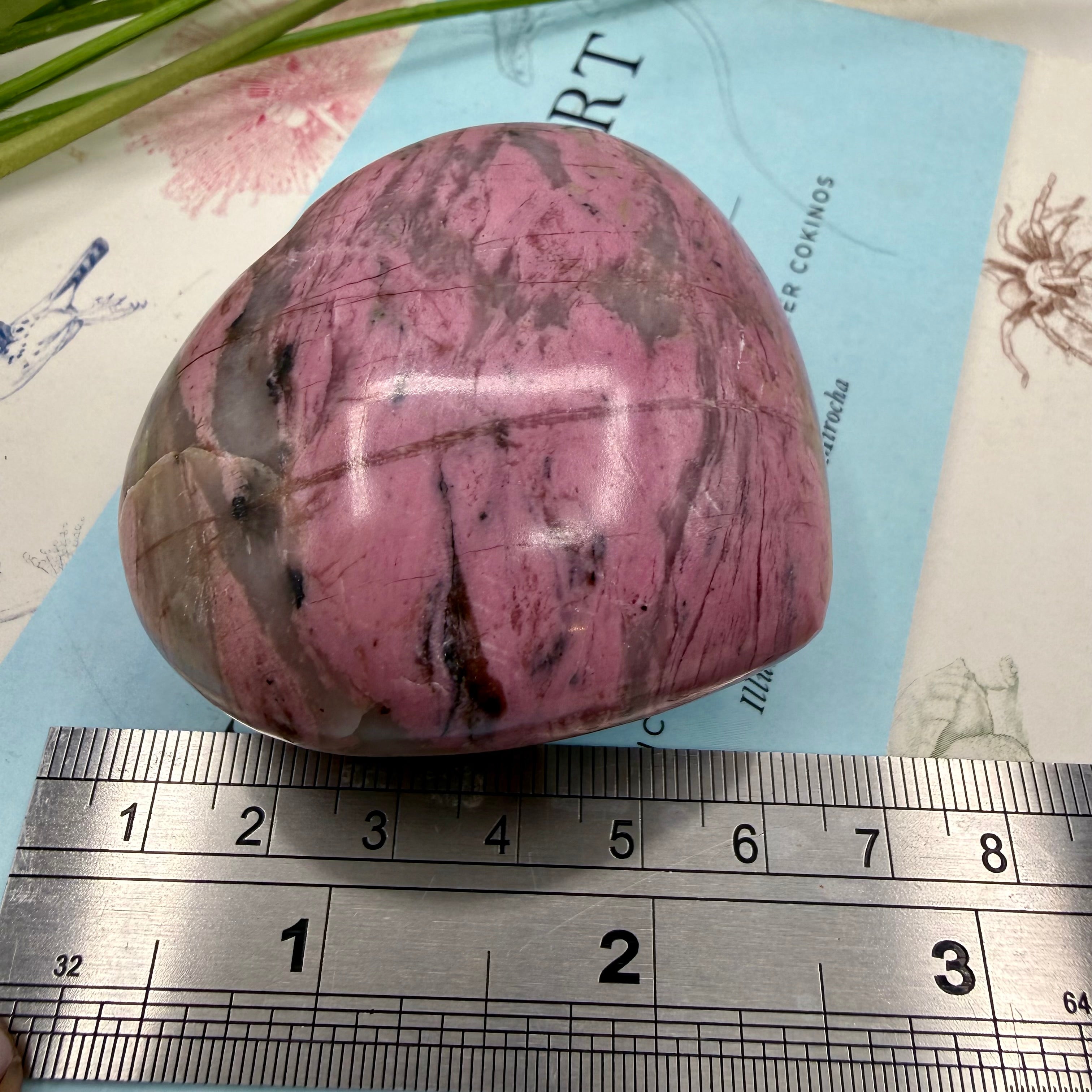 Peruvian Bubblegum Pink Rhodonite Puffy Heart 180g