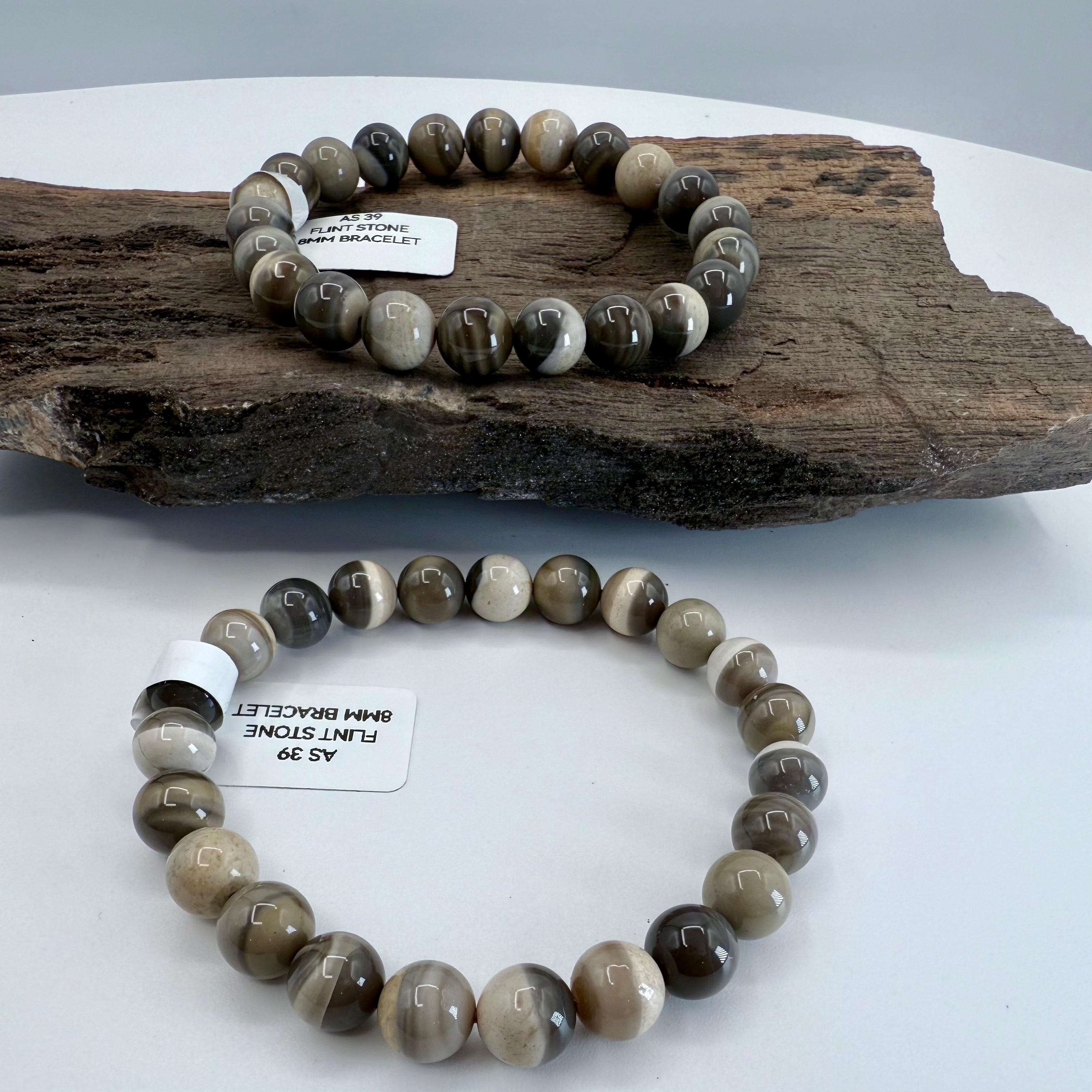 Polish Flintstone 8mm Bracelet [AS39]