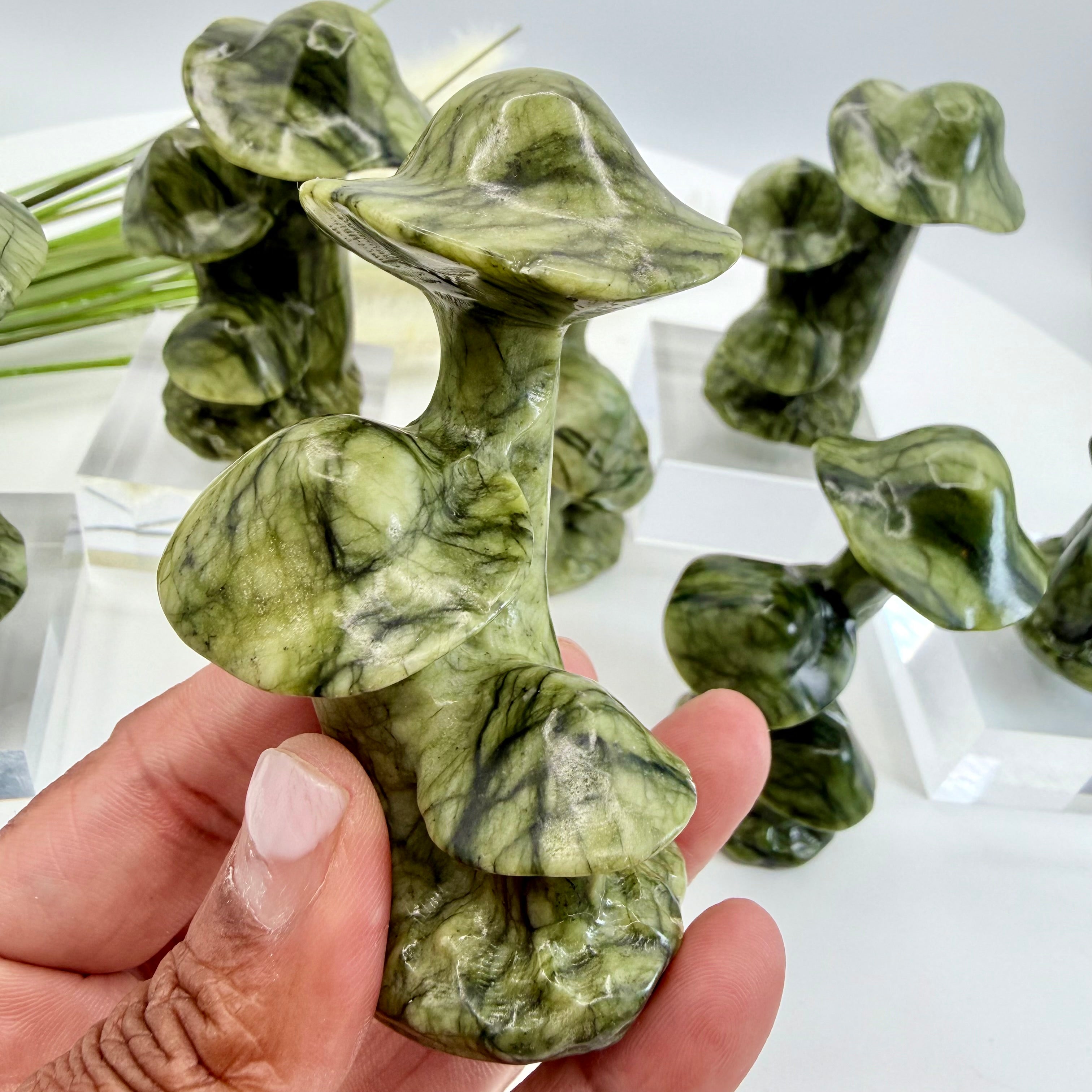 Xiuyan Jade Mushrooms 8.5cm
