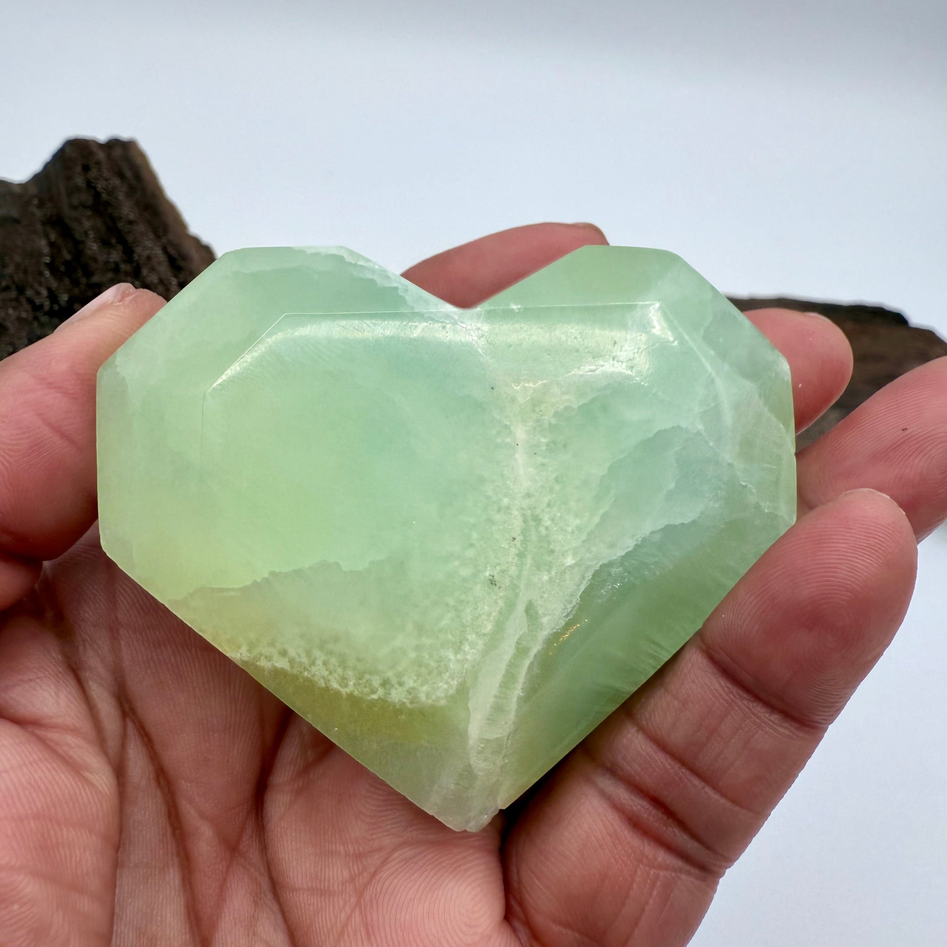Carribean Calcite Faceted Heart