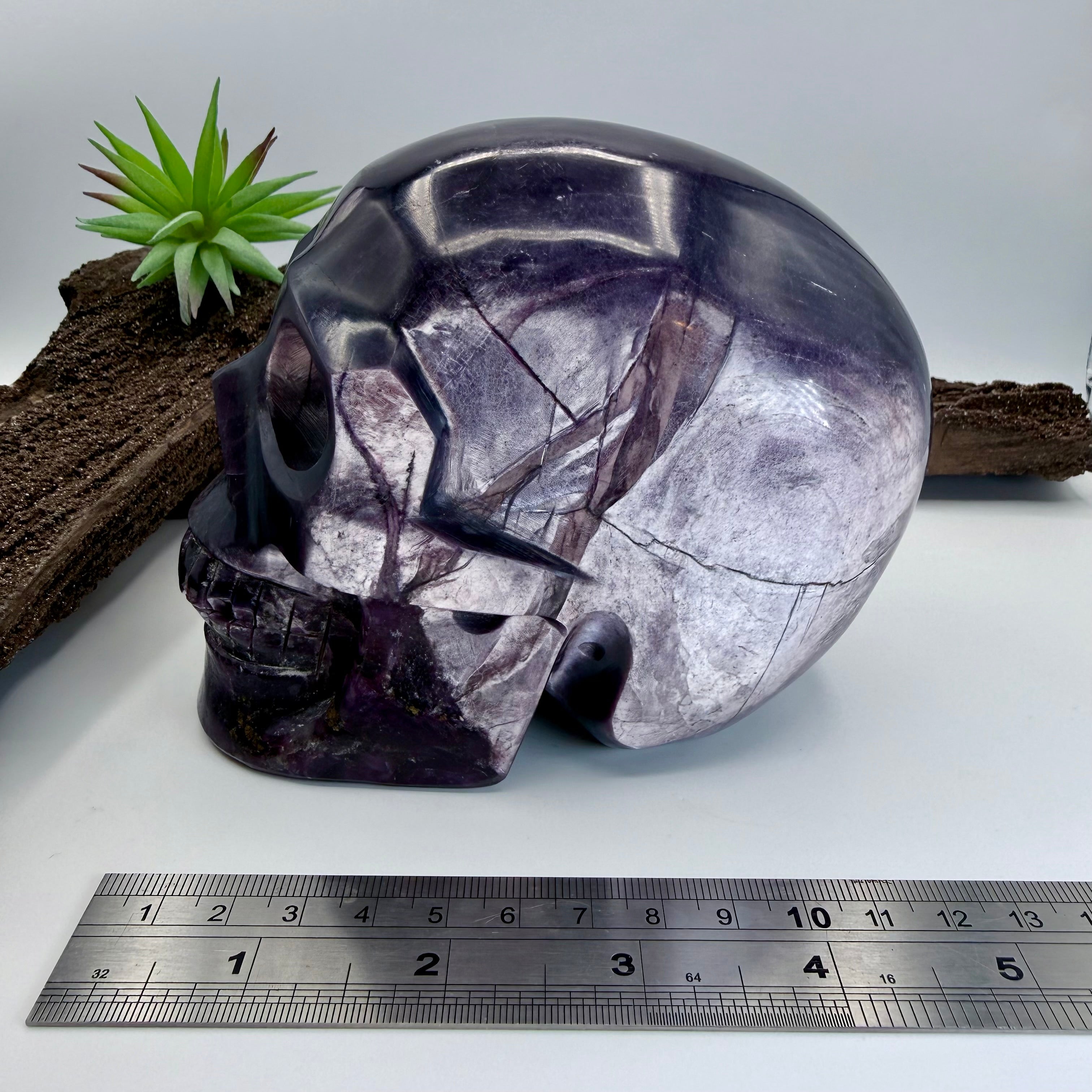 Gemmy Lithium Mica Lepidolite 5 inch Skull [RX799]