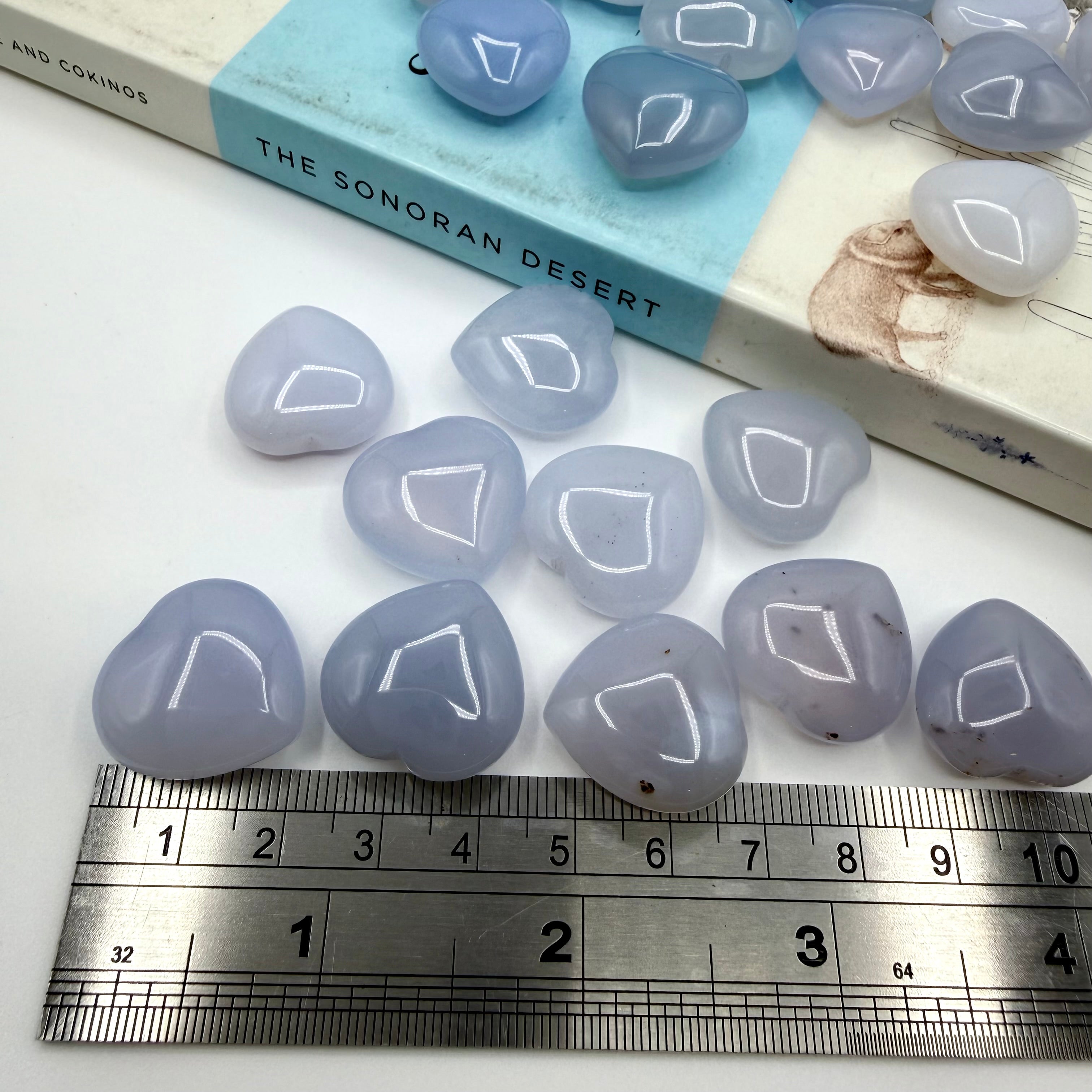 Blue Turkish Chalcedony Hearts 10g
