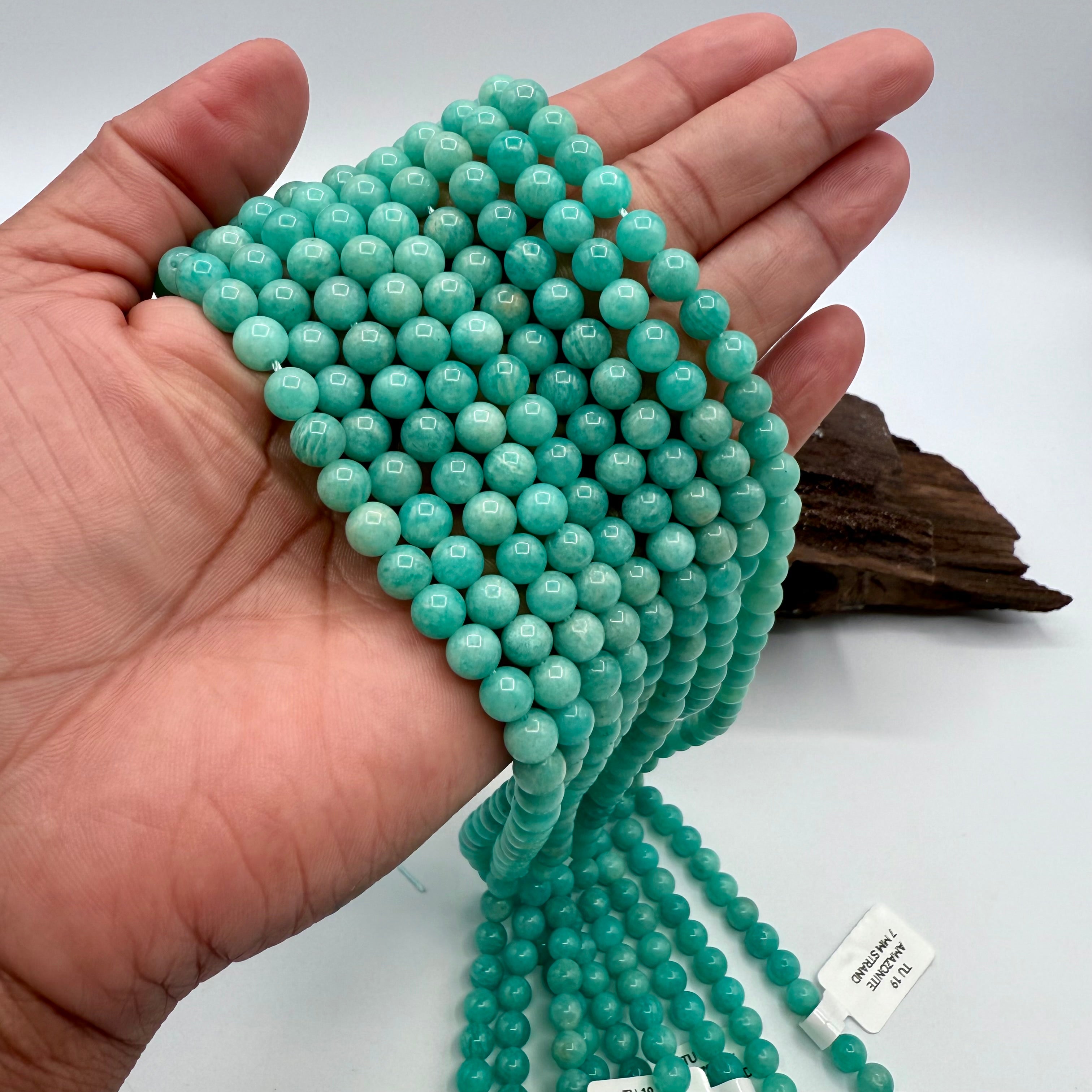 Amazonite Crystal Bead Strand - 7mm