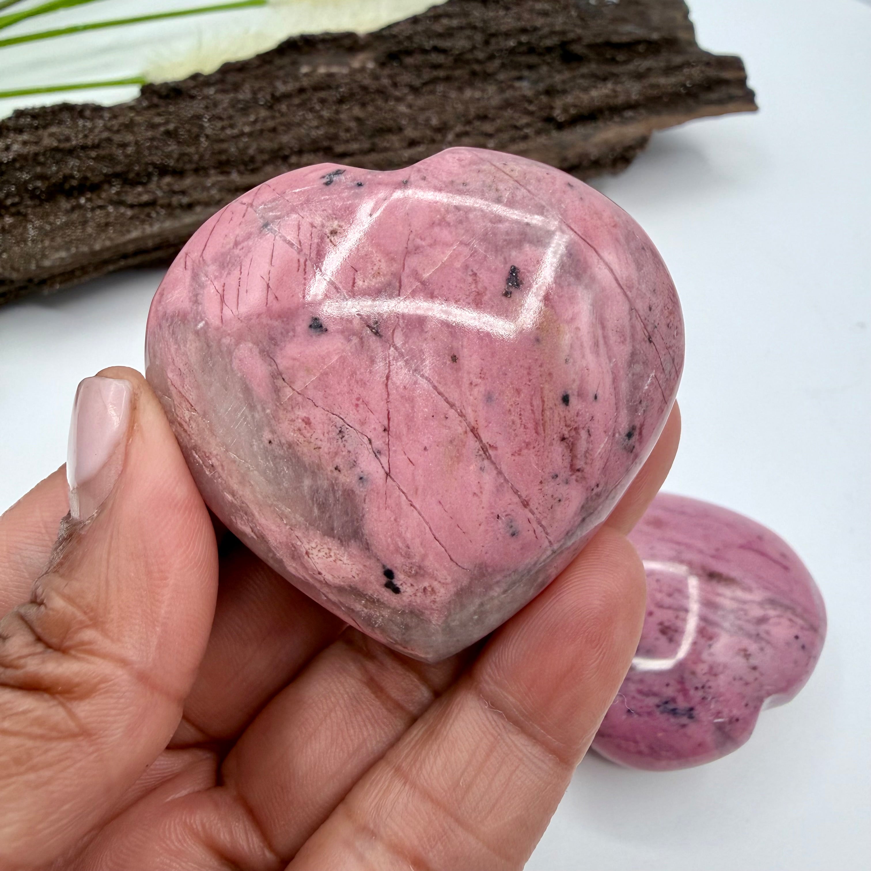 Bubblegum Rhodonite Hearts 90g