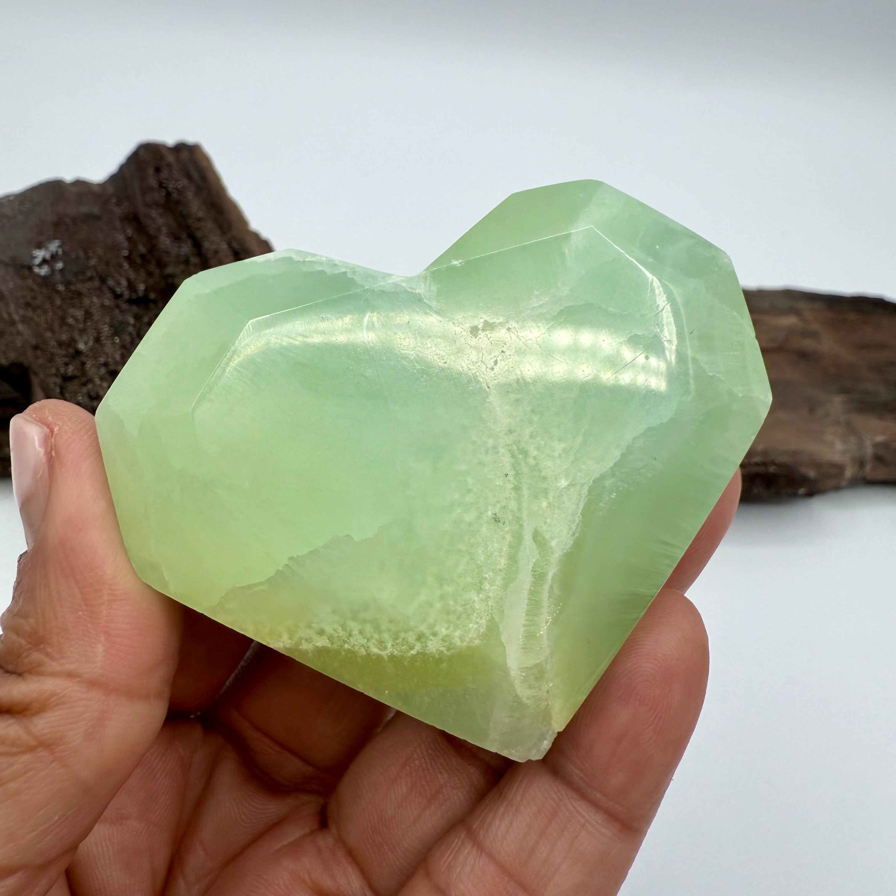 Carribean Calcite Faceted Heart