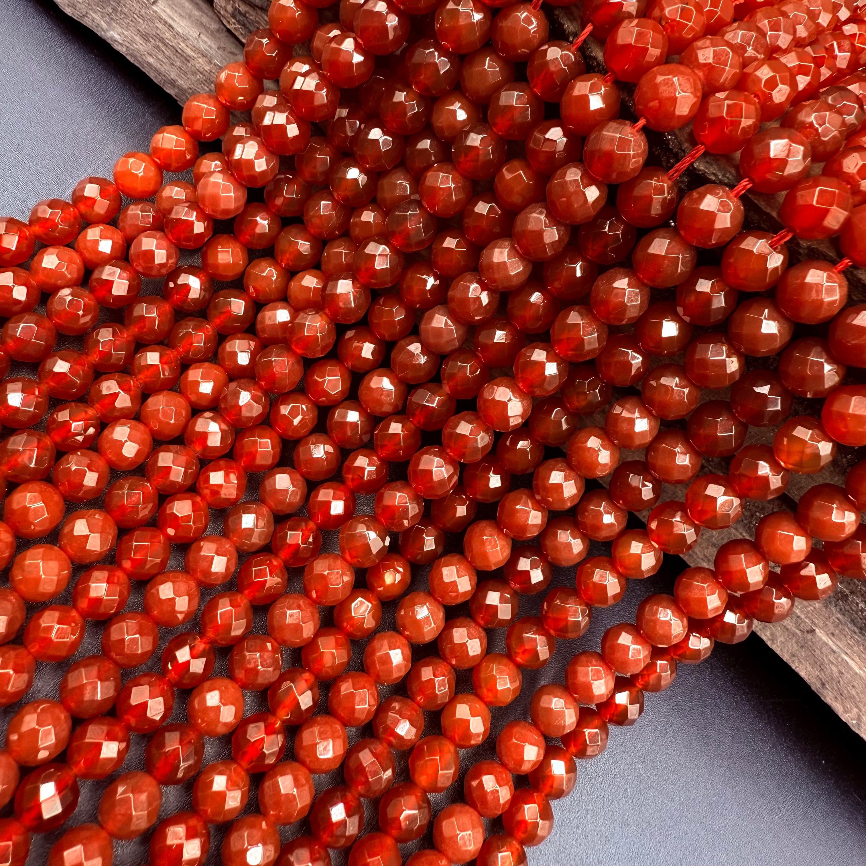 Carnelian Round Faceted 8mm