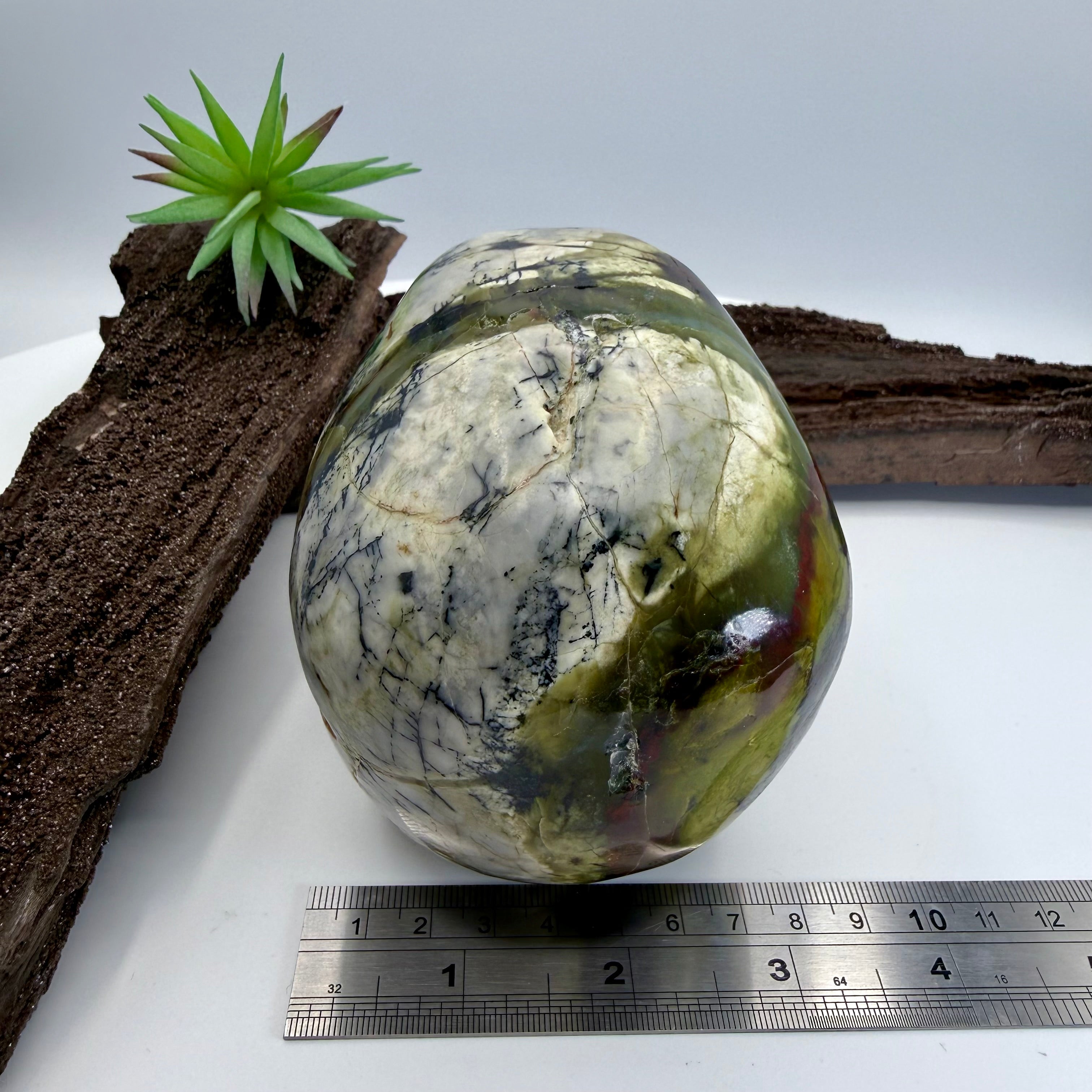 Wolfy Hiso Jasper 5inch Skull [JU249]