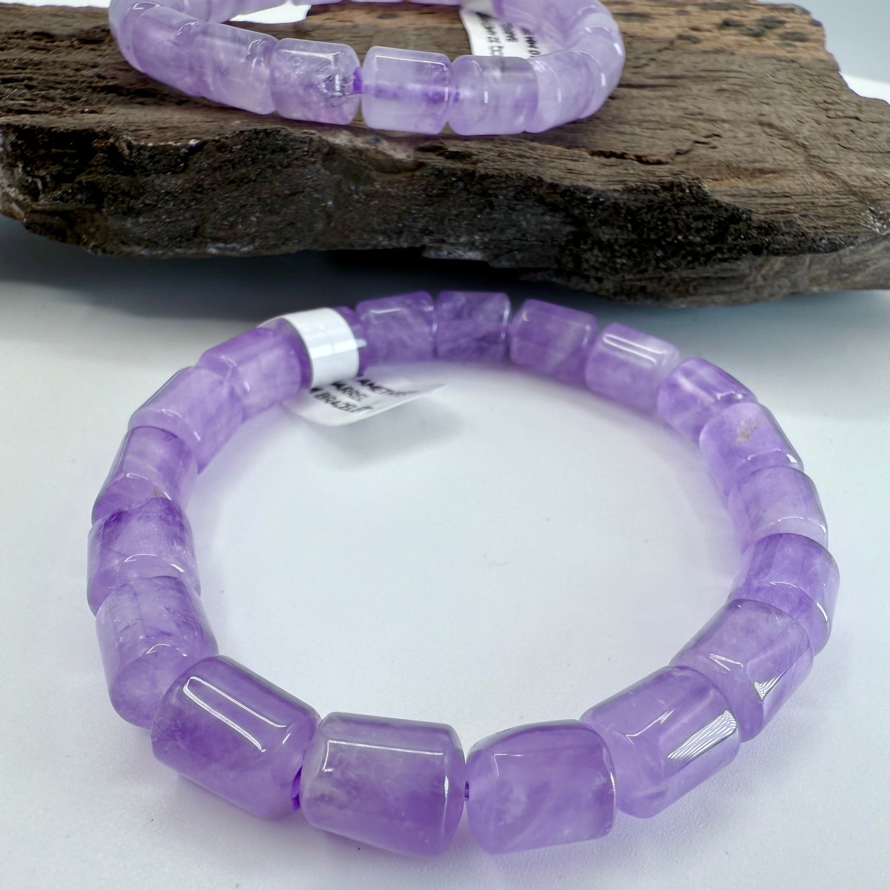 Lavender Amethyst Barrel 10mm Bracelet [CQ32]