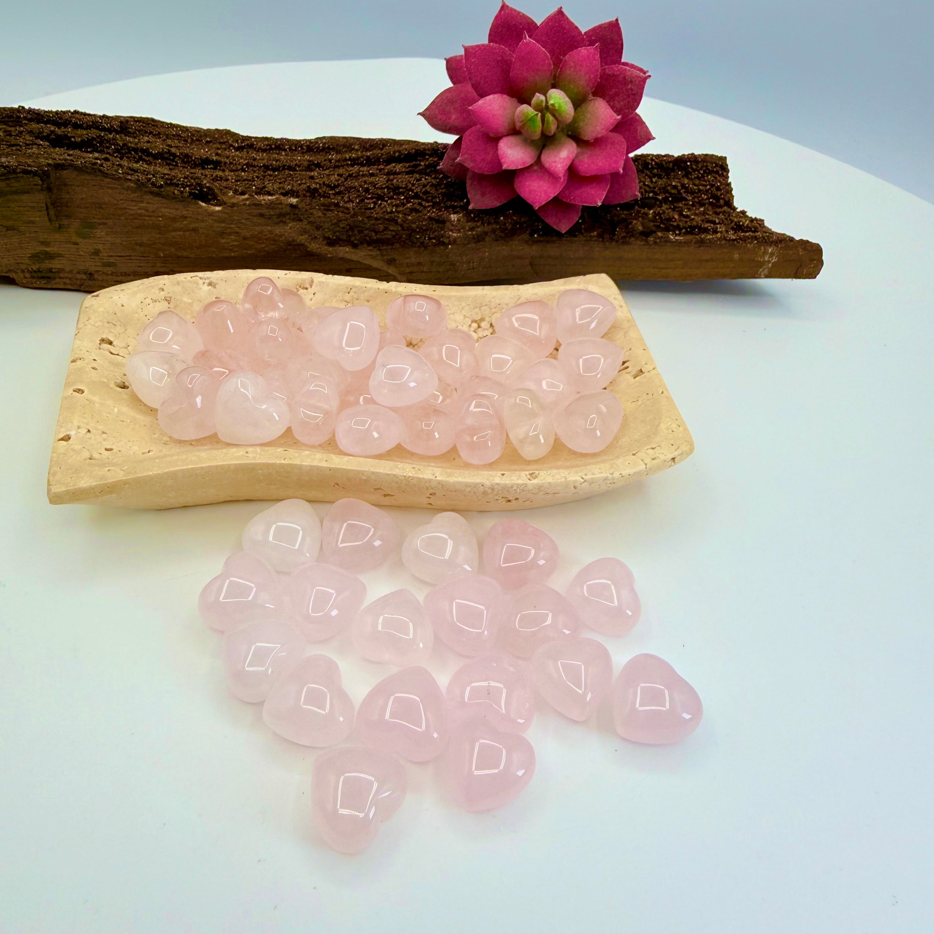 Rose Quartz Mini Puffy Pocket Heart