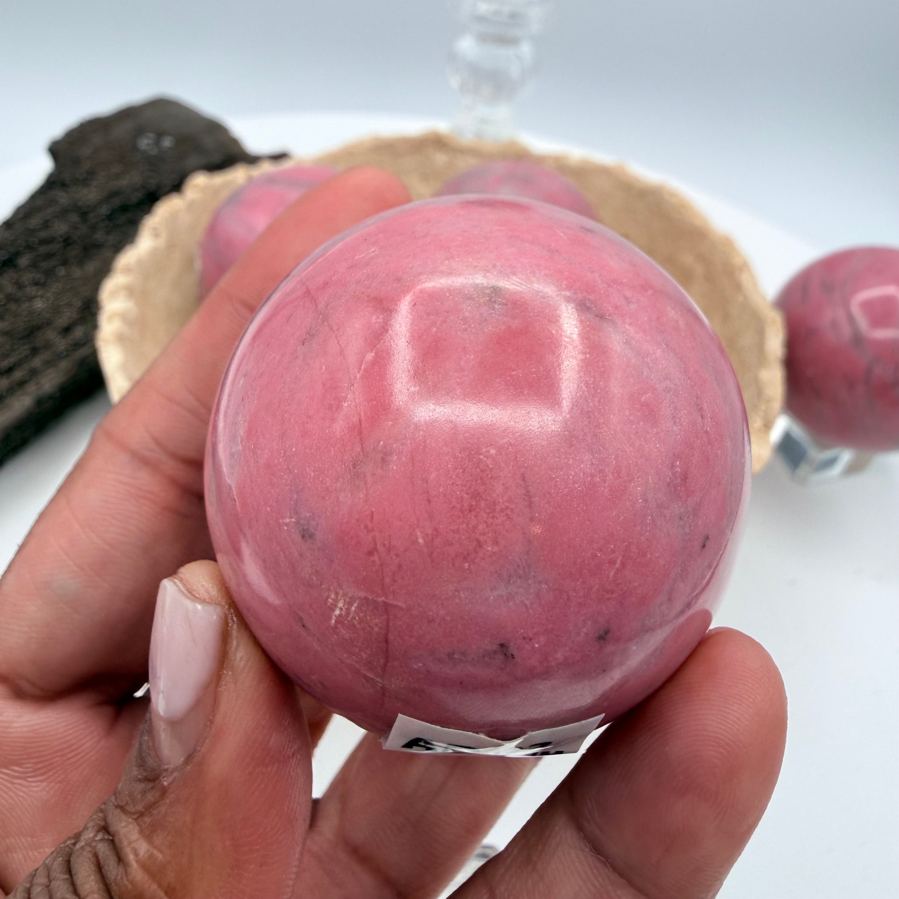 Peruvian Bubblegum Pink Rhodonite 190g| 48mm