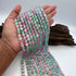 Green & Pink Selenite Bead Strands 8mm Round [YA26]