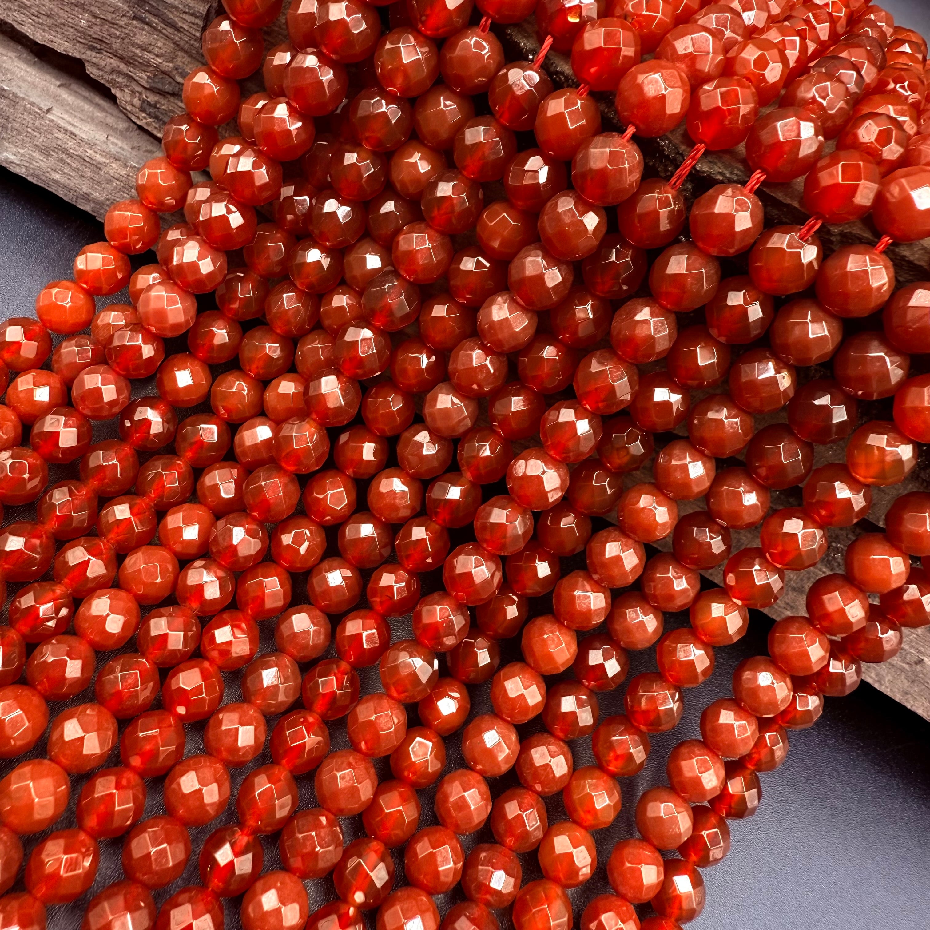 Carnelian Round Faceted 8mm